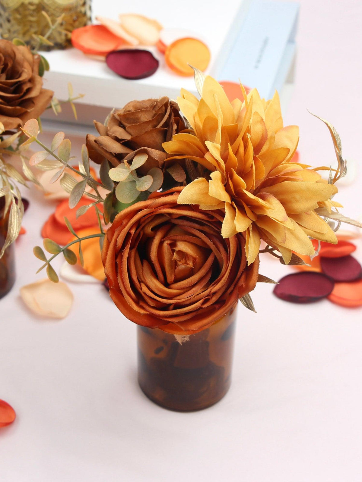 6Pcs Burnt Orange Flower Centerpieces - Rinlong Flower
