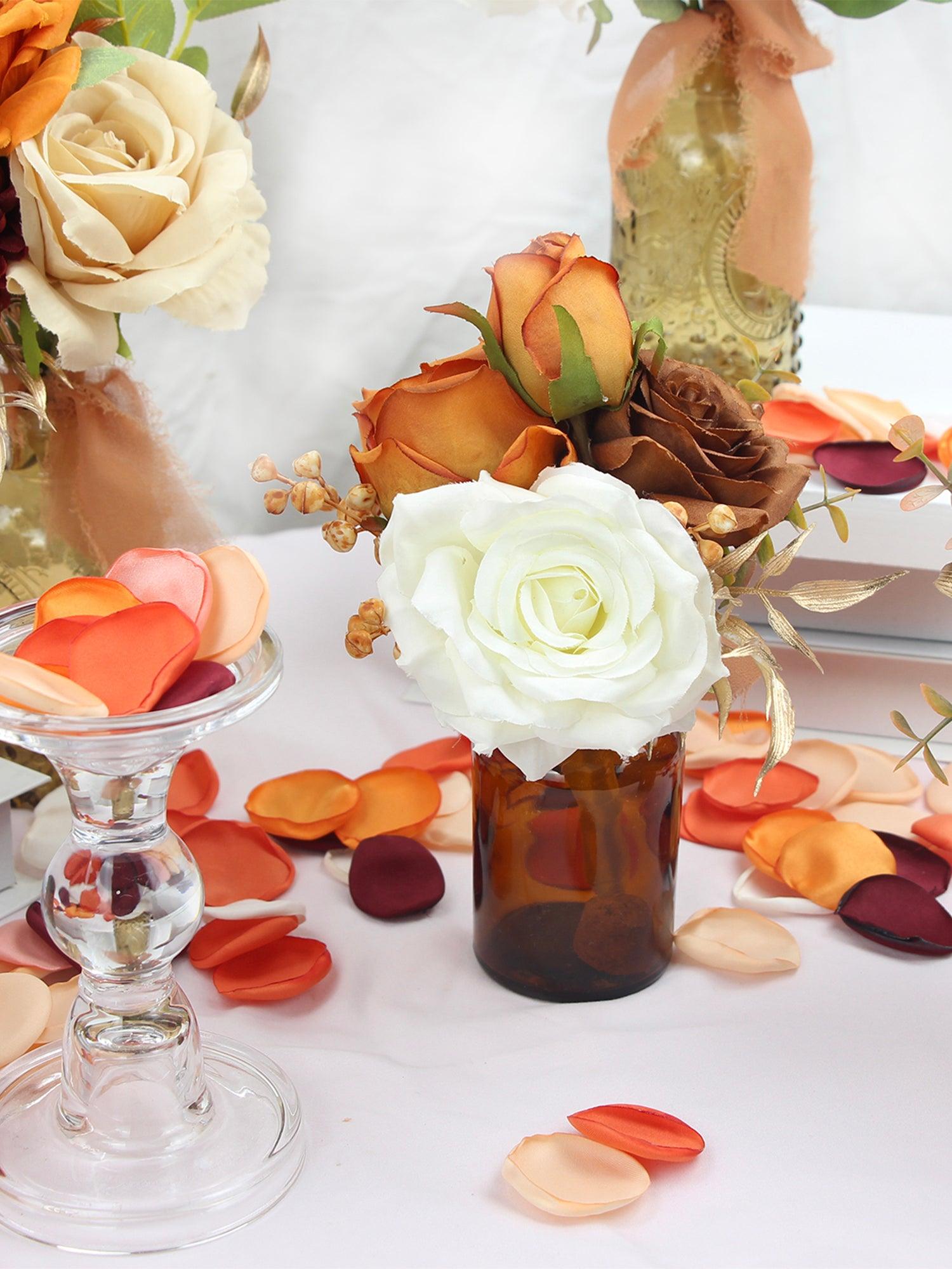 6Pcs Burnt Orange Flower Centerpieces - Rinlong Flower