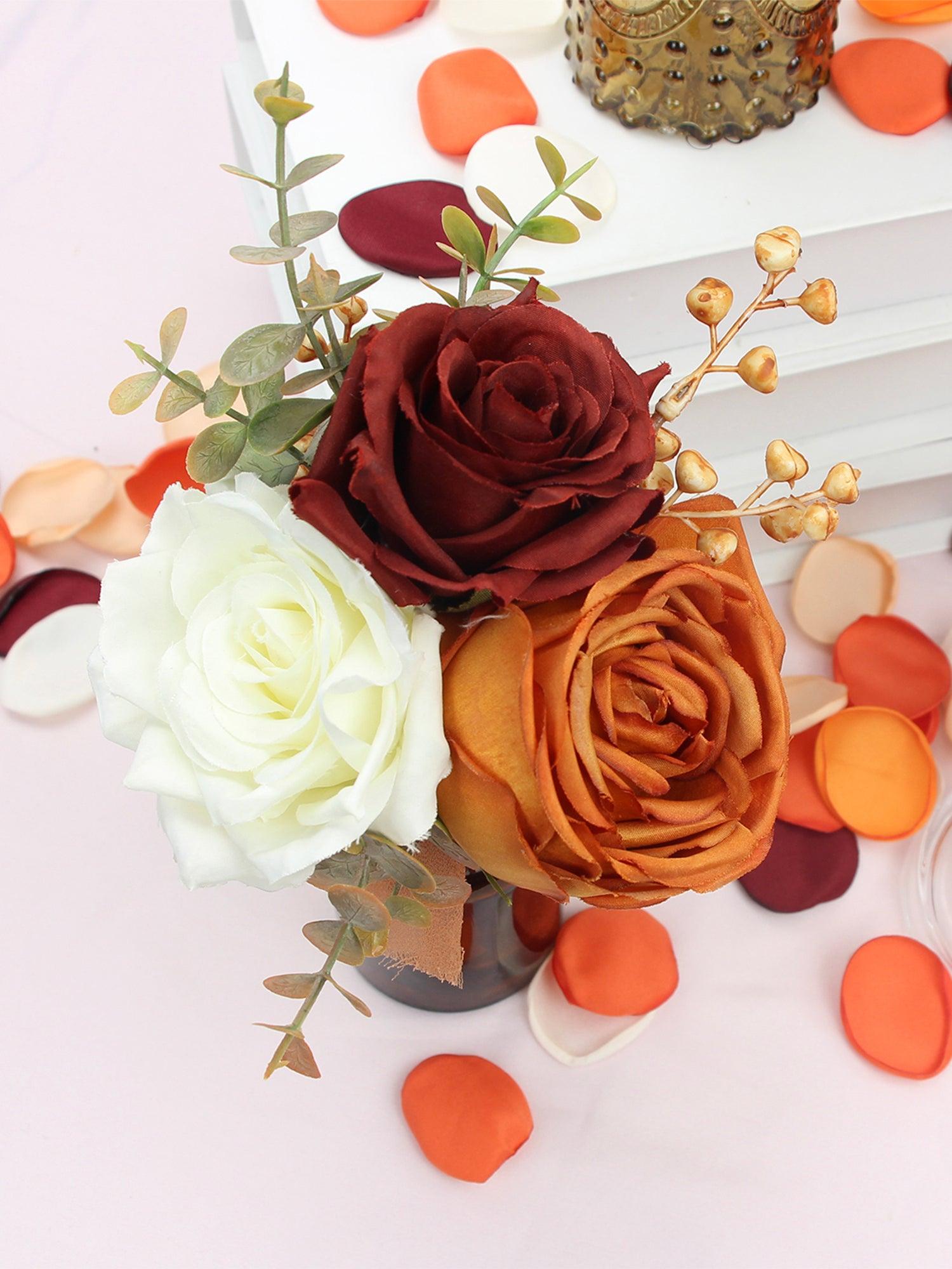 6Pcs Burnt Orange Flower Centerpieces - Rinlong Flower