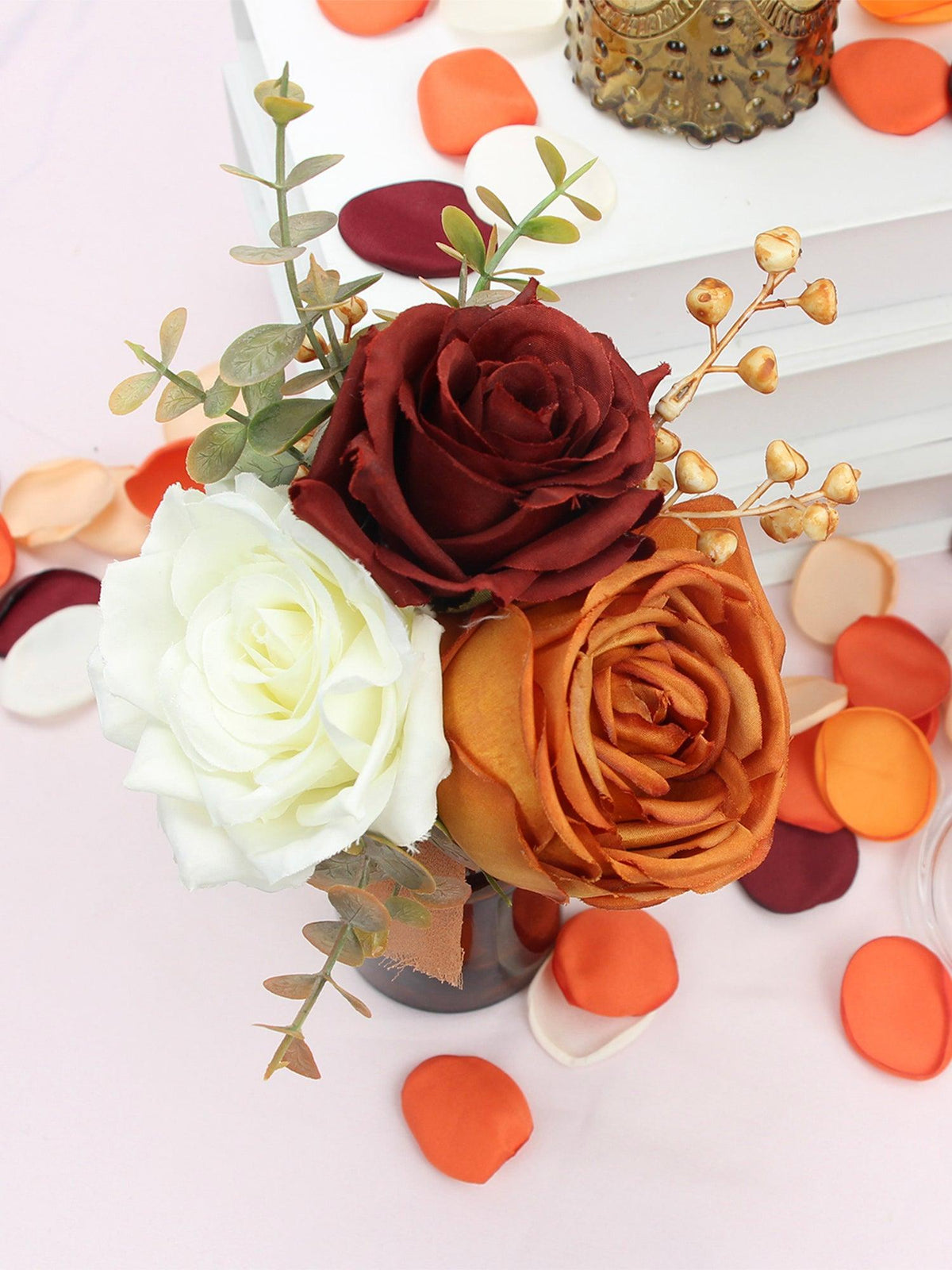 6Pcs Burnt Orange Flower Centerpieces - Rinlong Flower