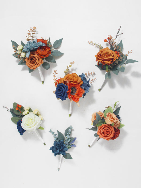 6Pcs Navy Blue & Terracotta Flower Centerpieces - Rinlong Flower