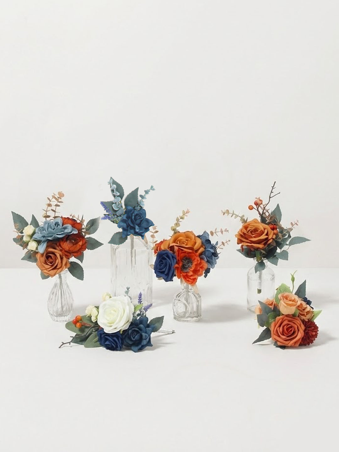6Pcs Navy Blue & Terracotta Flower Centerpieces - Rinlong Flower
