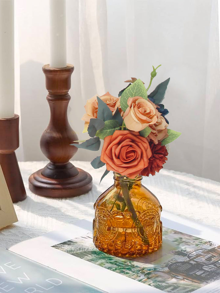 6Pcs Navy Blue & Terracotta Flower Centerpieces - Rinlong Flower