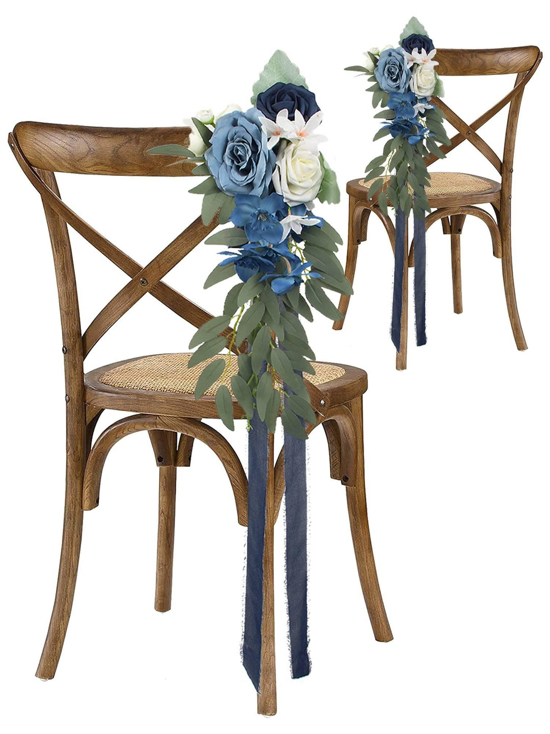 Rinlong Navy Blue Wedding Aisle Decor Church Chair Bench Pew Flowers –  Rinlong Flower