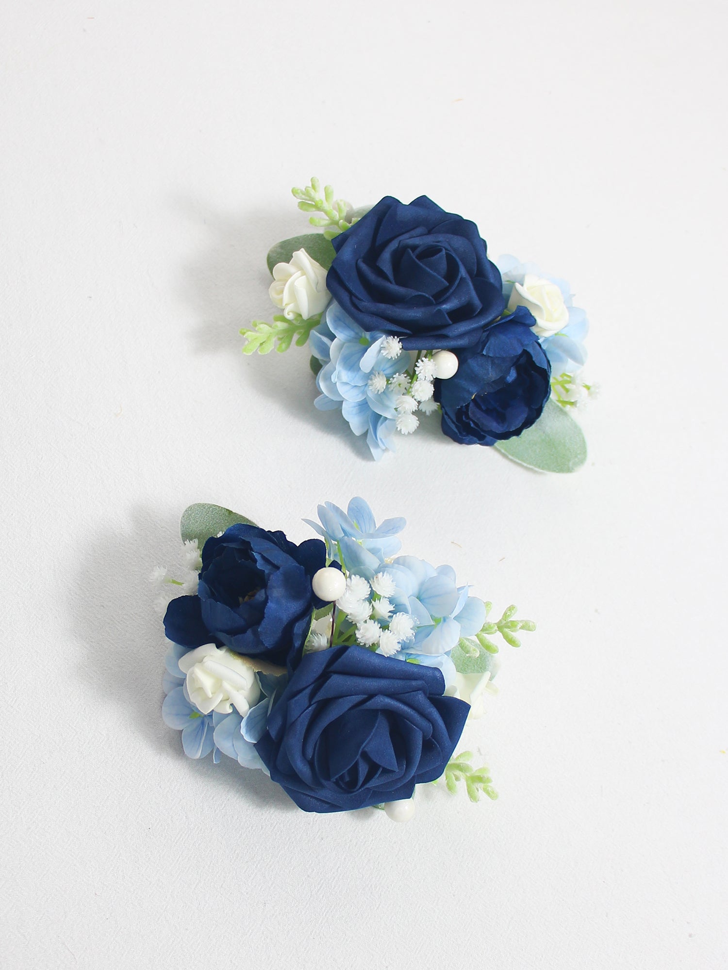 Navy Blue Rose & Hydrangea Wrist Corsage - Rinlong Flower