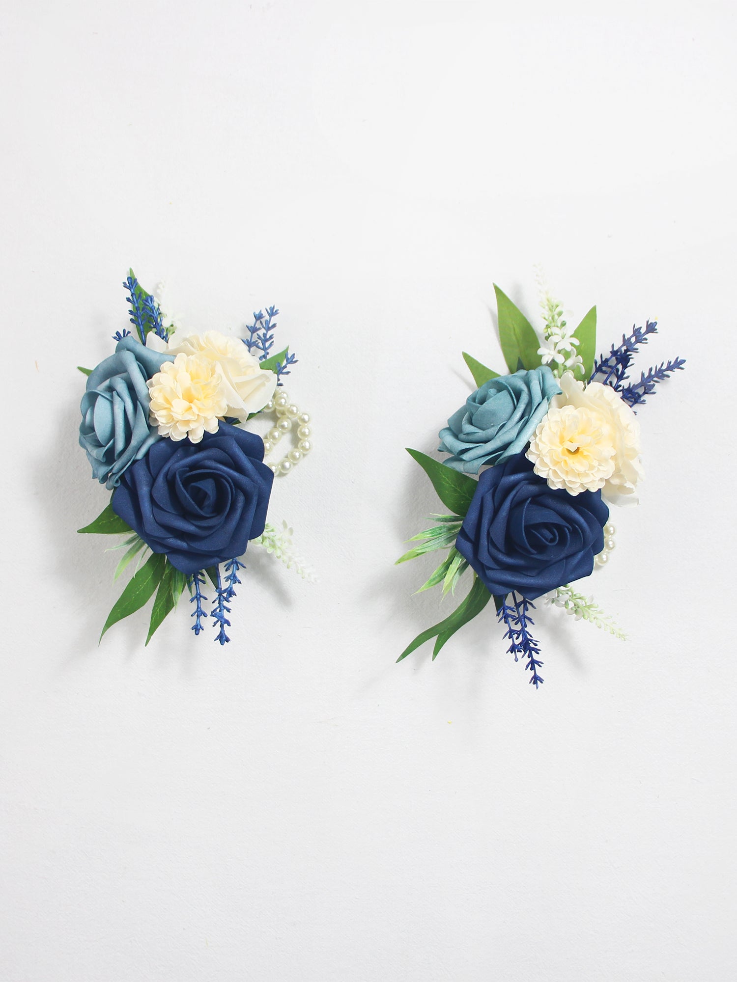 Navy Blue & Champagne Wrist Corsage - Rinlong Flower