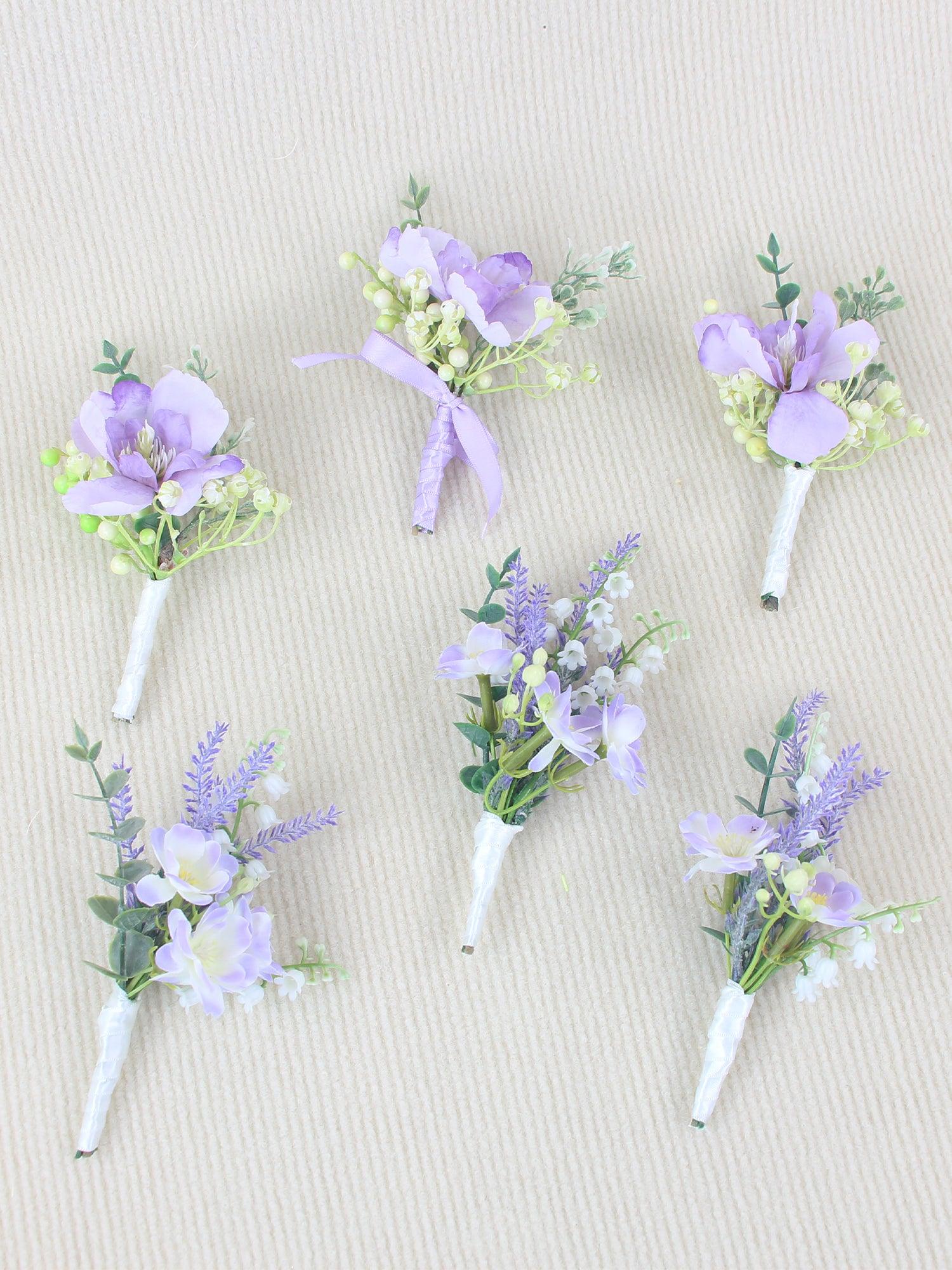 purple succulent boutonniere Lavender Boutonniere Simple Mens Wedding