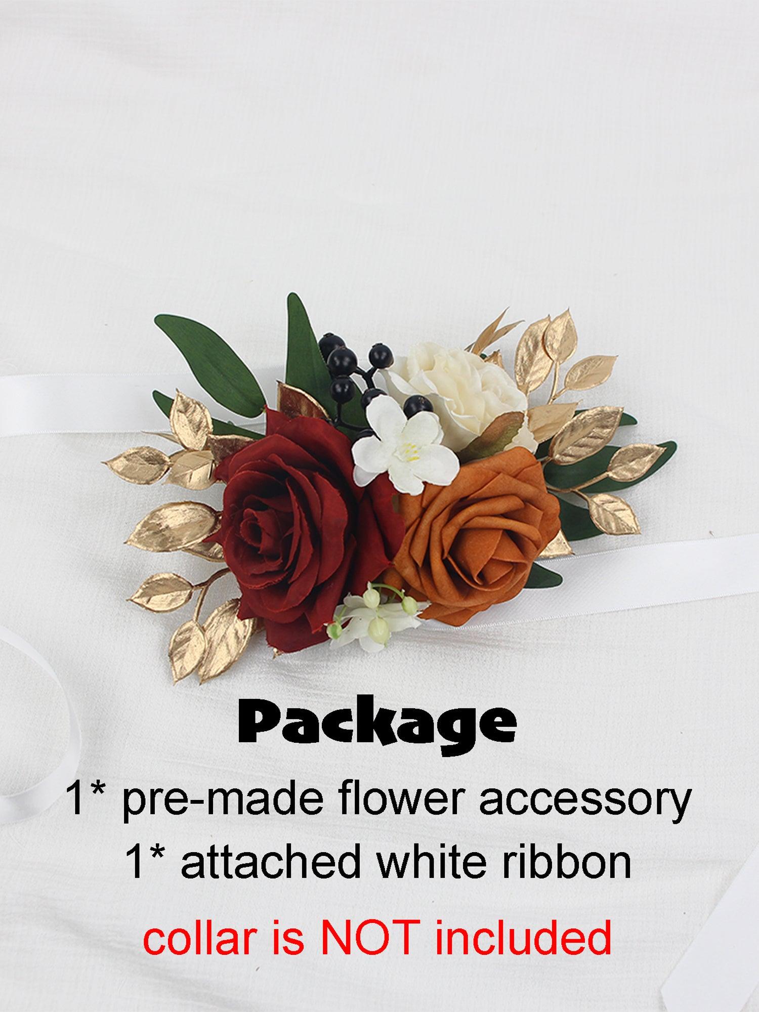 Burnt Orange & Burgundy Flowers for Collars - Rinlong Flower