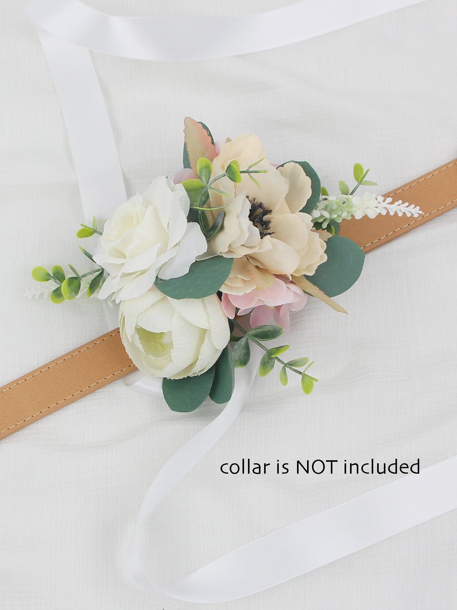 White & Sage Flowers for Collars - Rinlong Flower