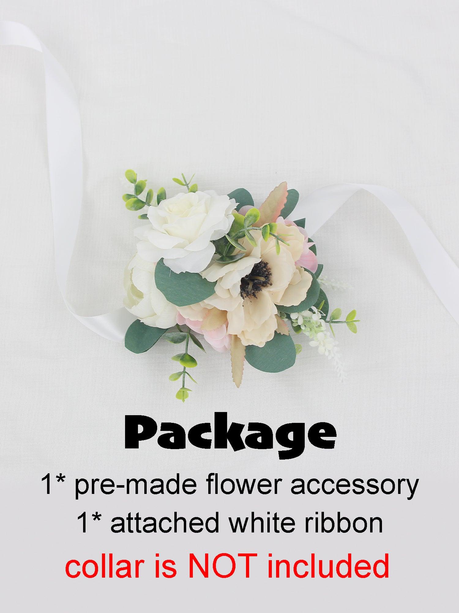 White & Sage Flowers for Collars - Rinlong Flower