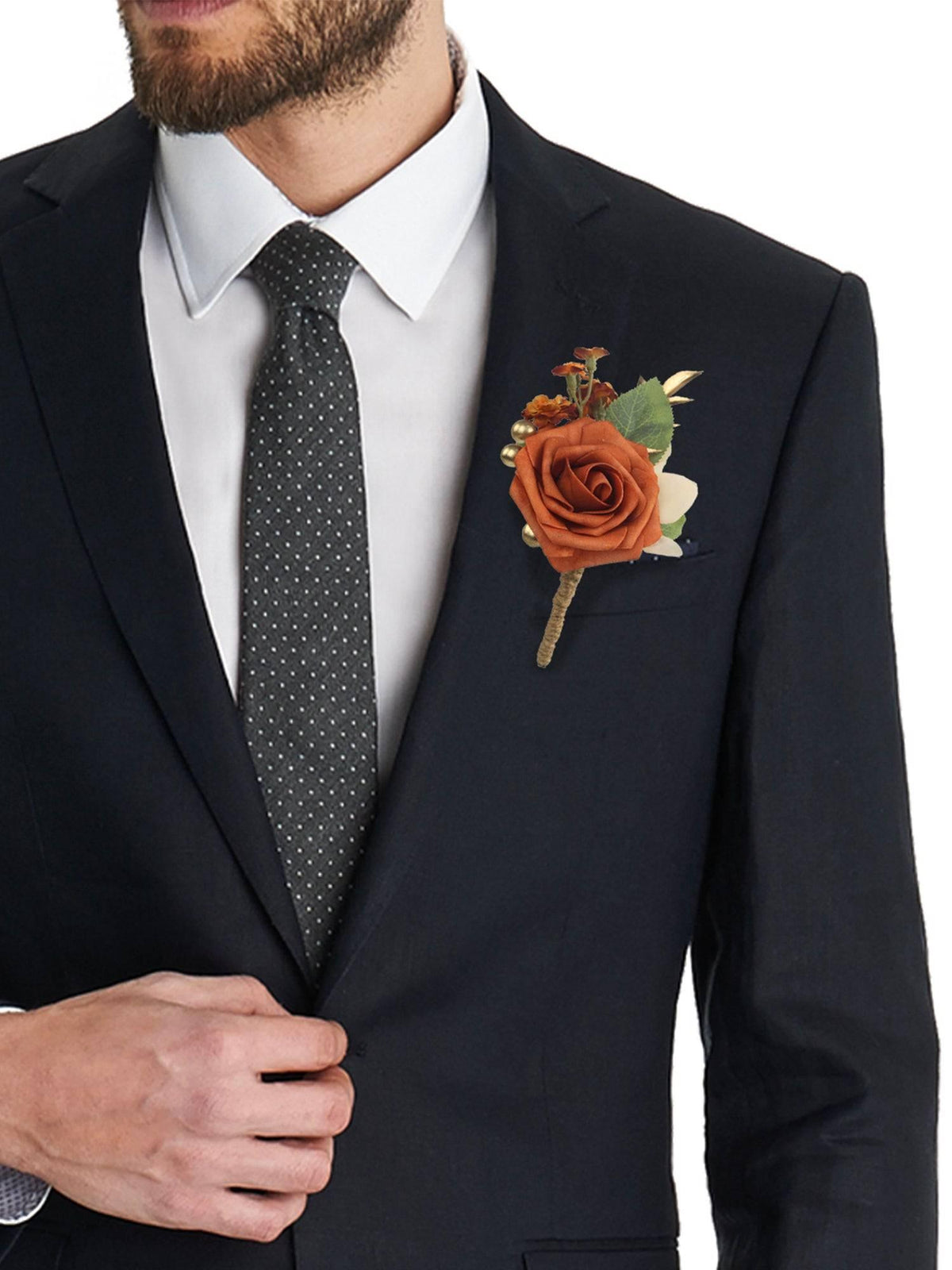 Boutonniere Burnt Orange - Rinlong Flower