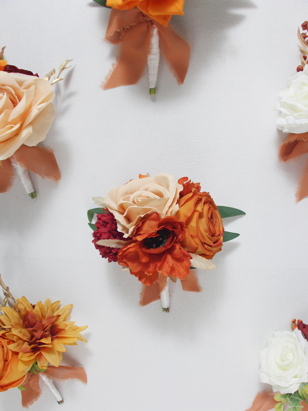 6Pcs Burnt Orange Flower Centerpieces - Rinlong Flower