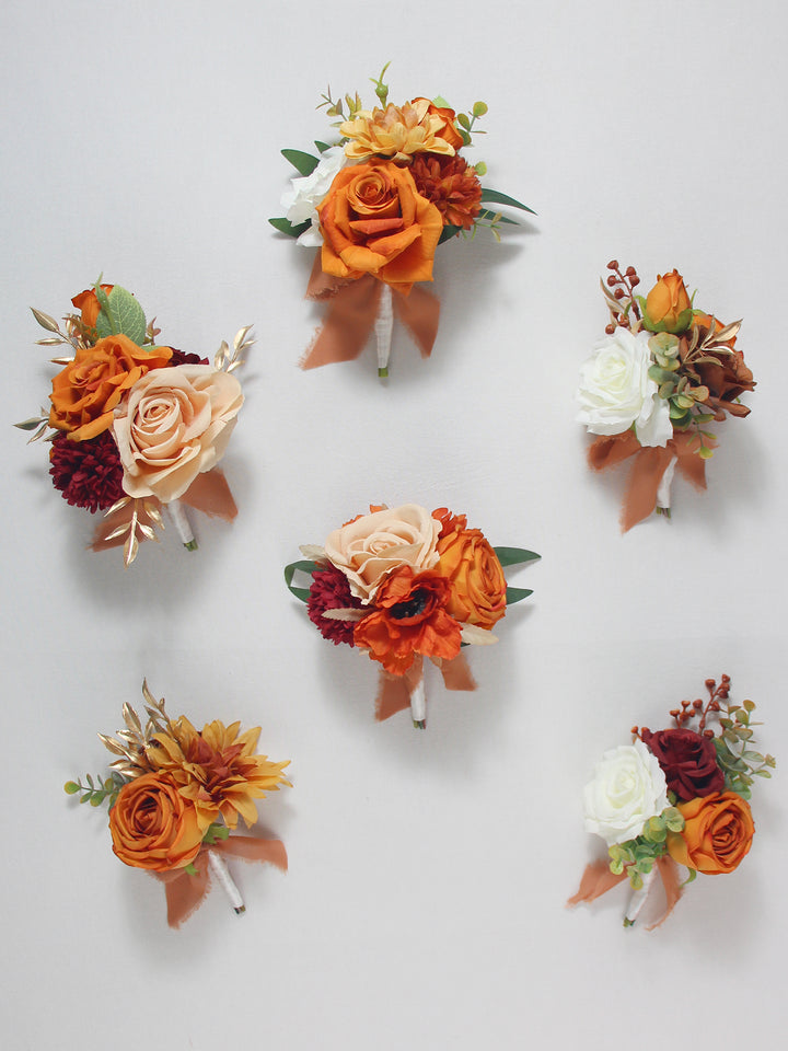 6Pcs Burnt Orange Flower Centerpieces - Rinlong Flower