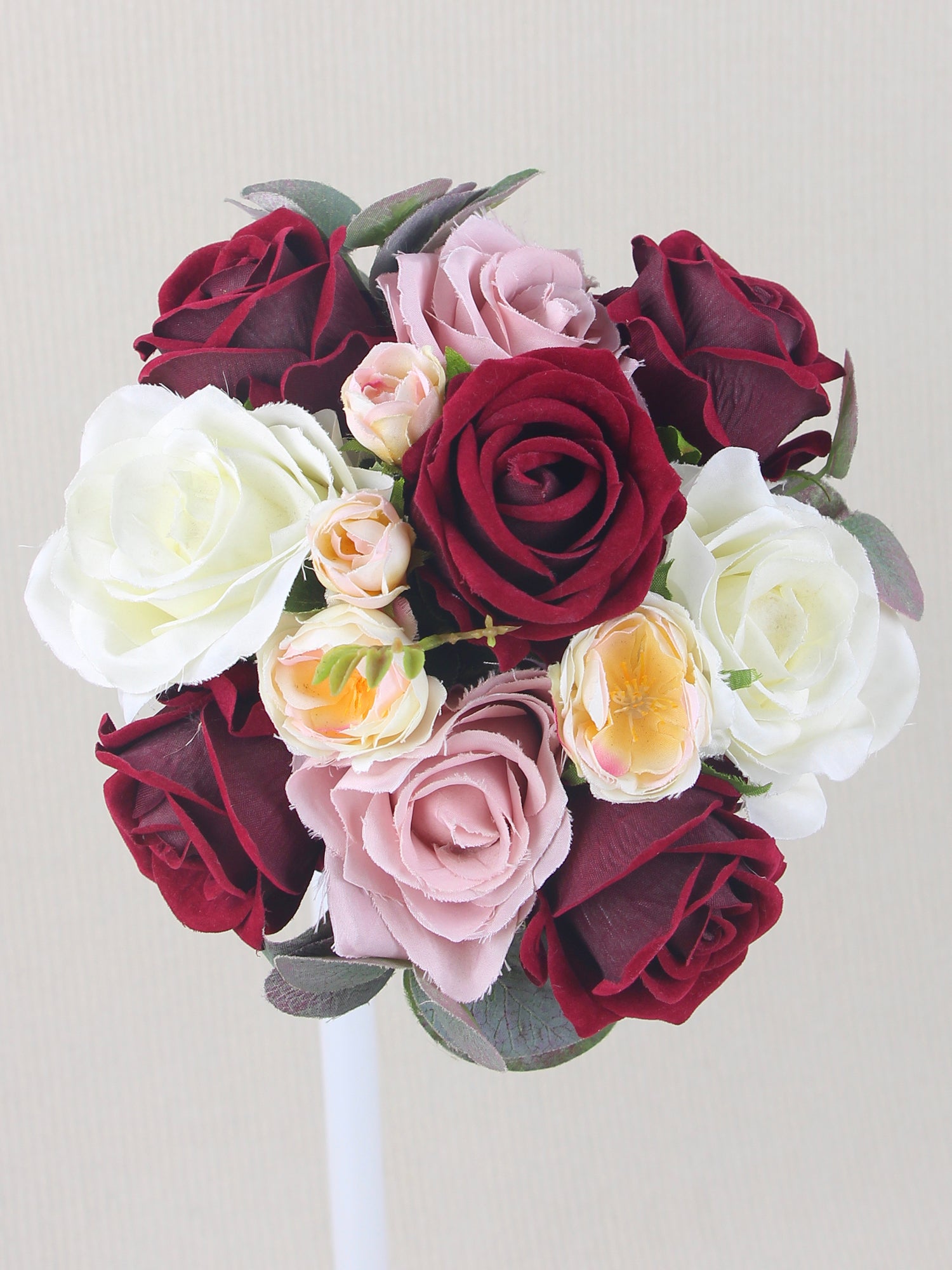 11.3 inch wide Burgundy & Blush Bridesmaid Bouquets - Rinlong Flower