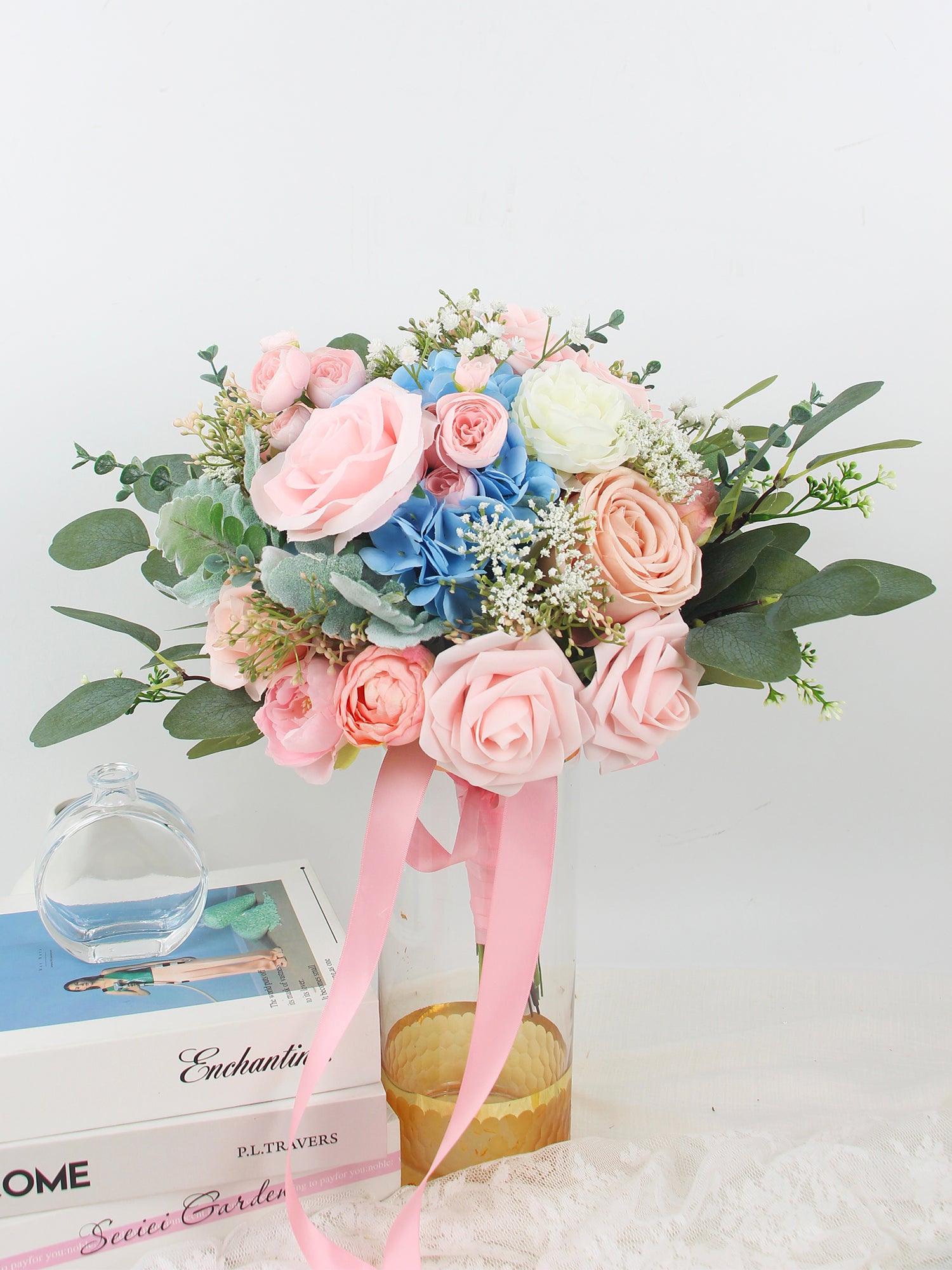 Blush pink and baby blue wedding hot sale