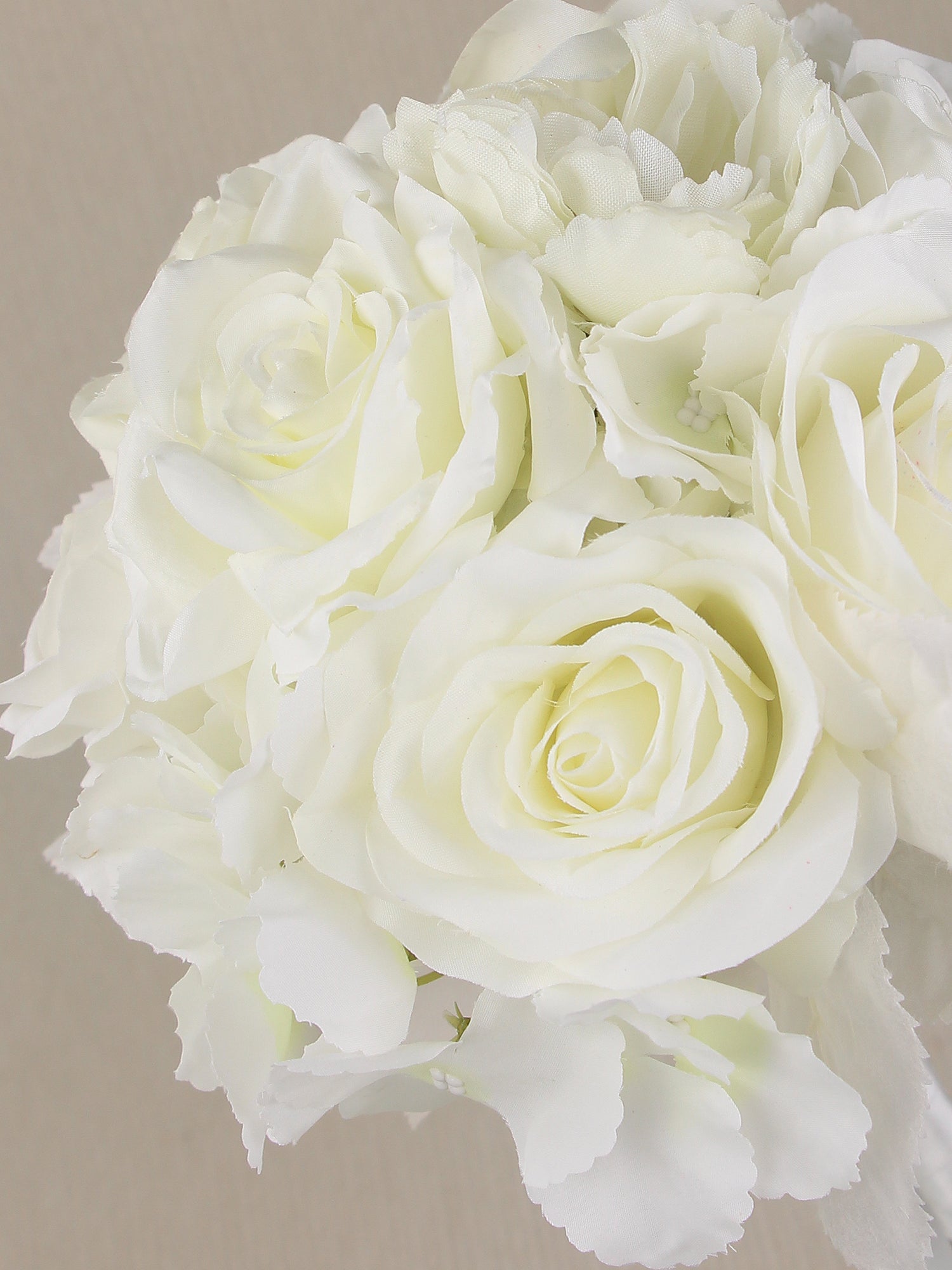 8.2 inch wide Pure White Bridesmaid Bouquet