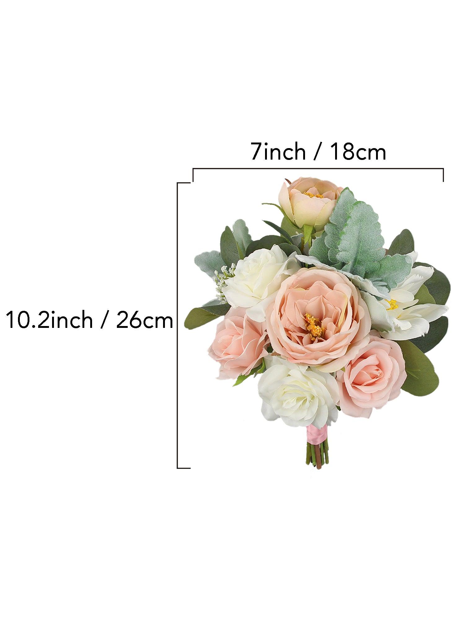 7 inch wide Blush Pink & White Bridesmaid Bouquet - Rinlong Flower