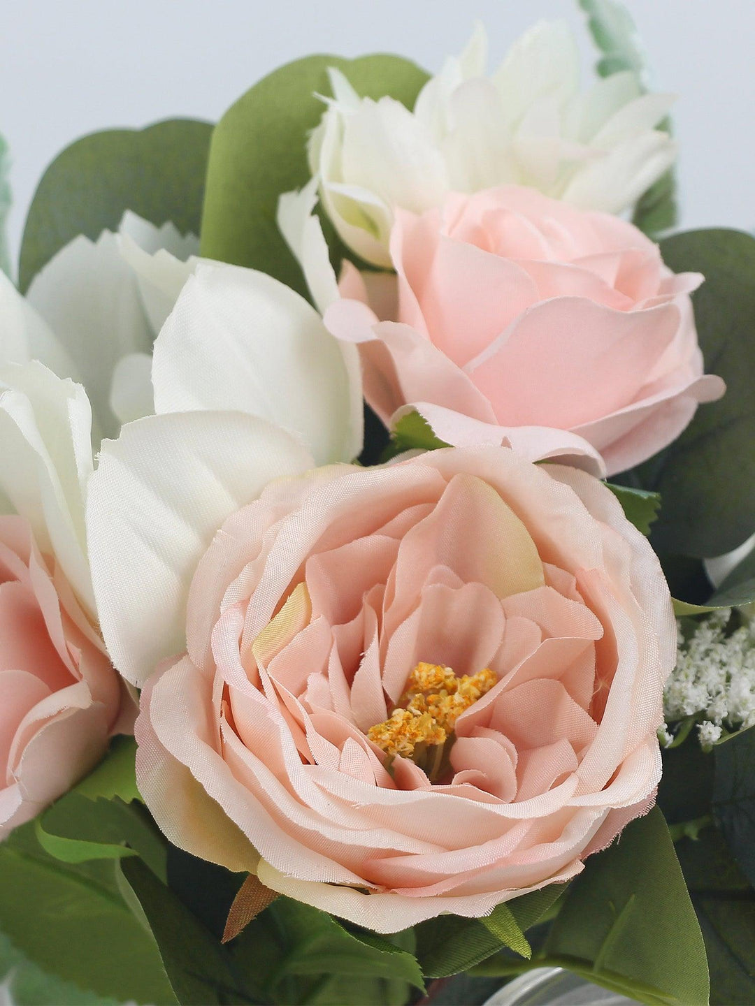 7 inch wide Blush Pink & White Bridesmaid Bouquet