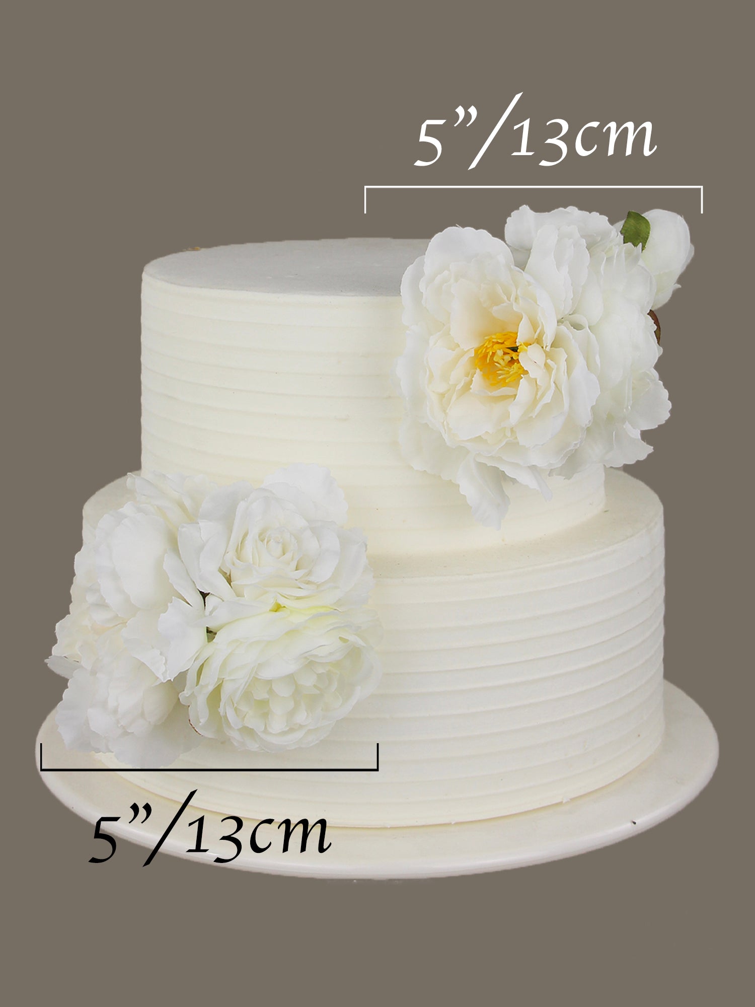 2Pcs White Peony & Ranunculus Cake Flowers Set