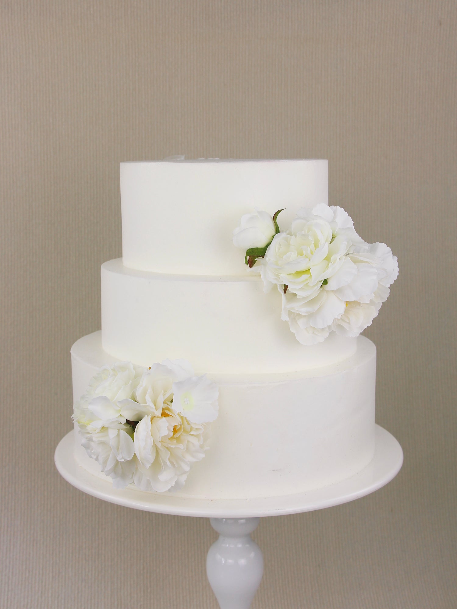2Pcs White Peony & Ranunculus Cake Flowers Set