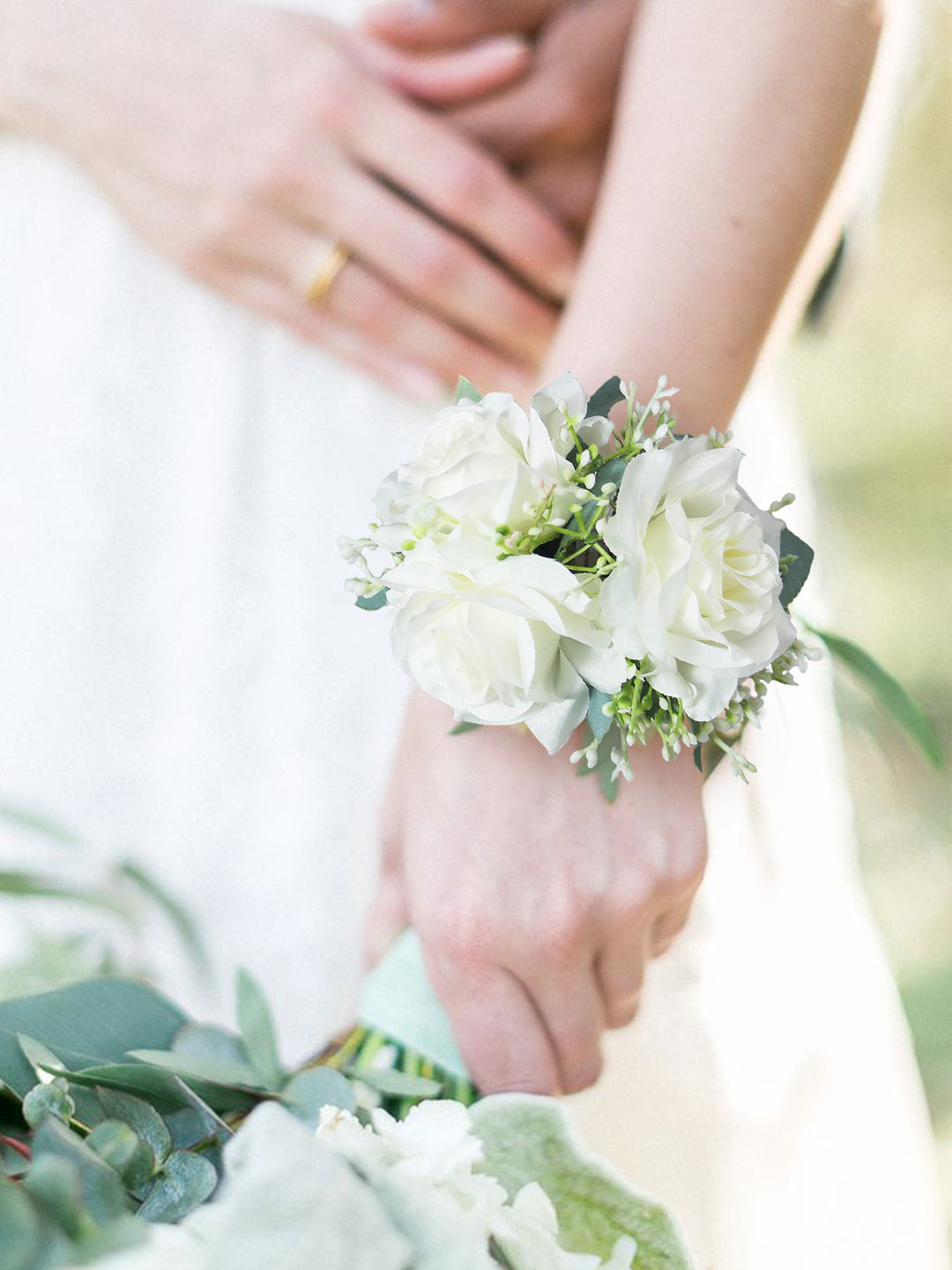 White Rose Wrist Corsage - Rinlong Flower