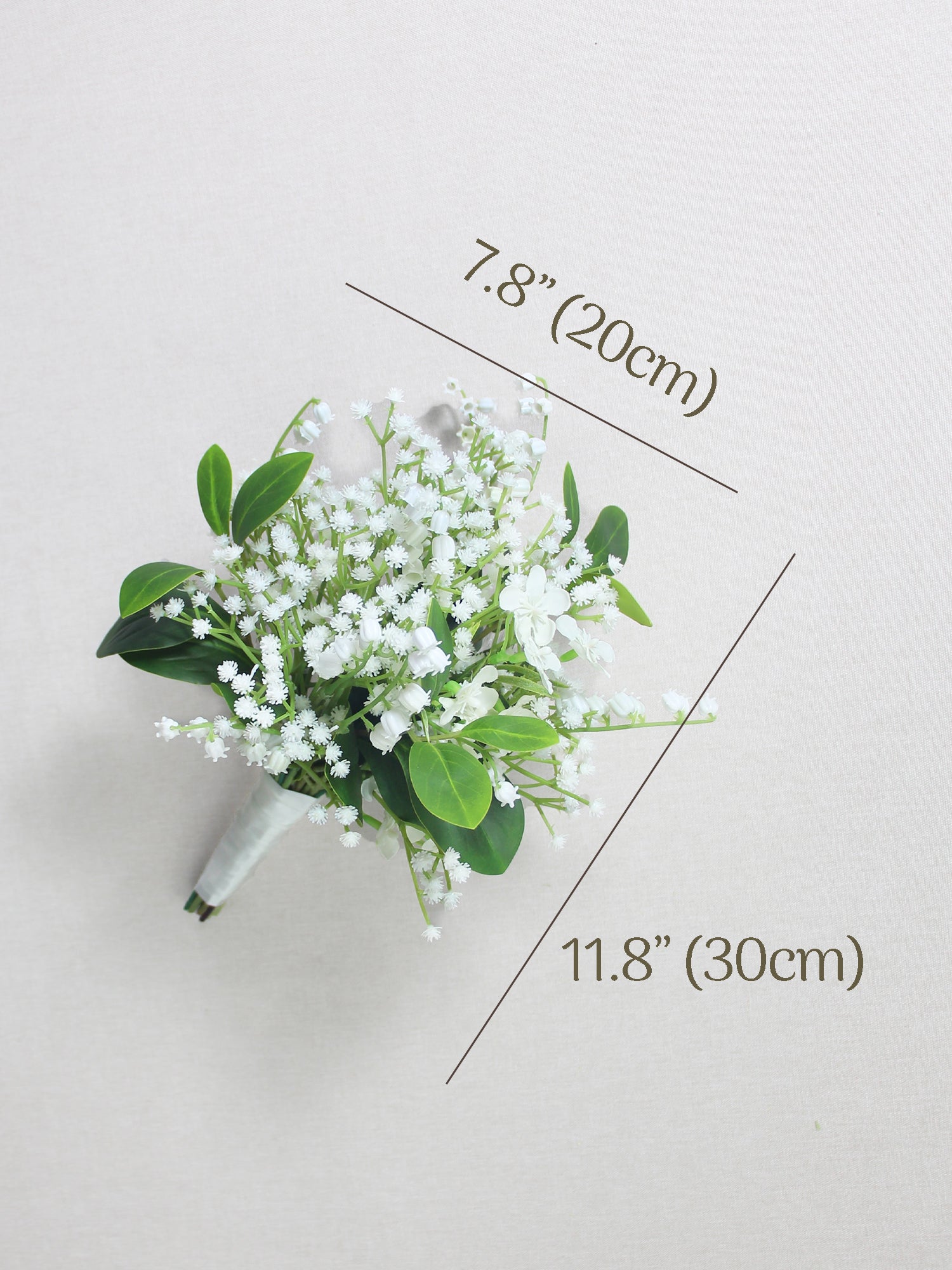 7.8 inch wide Baby's Breath Bridesmaid Bouquet - Rinlong Flower
