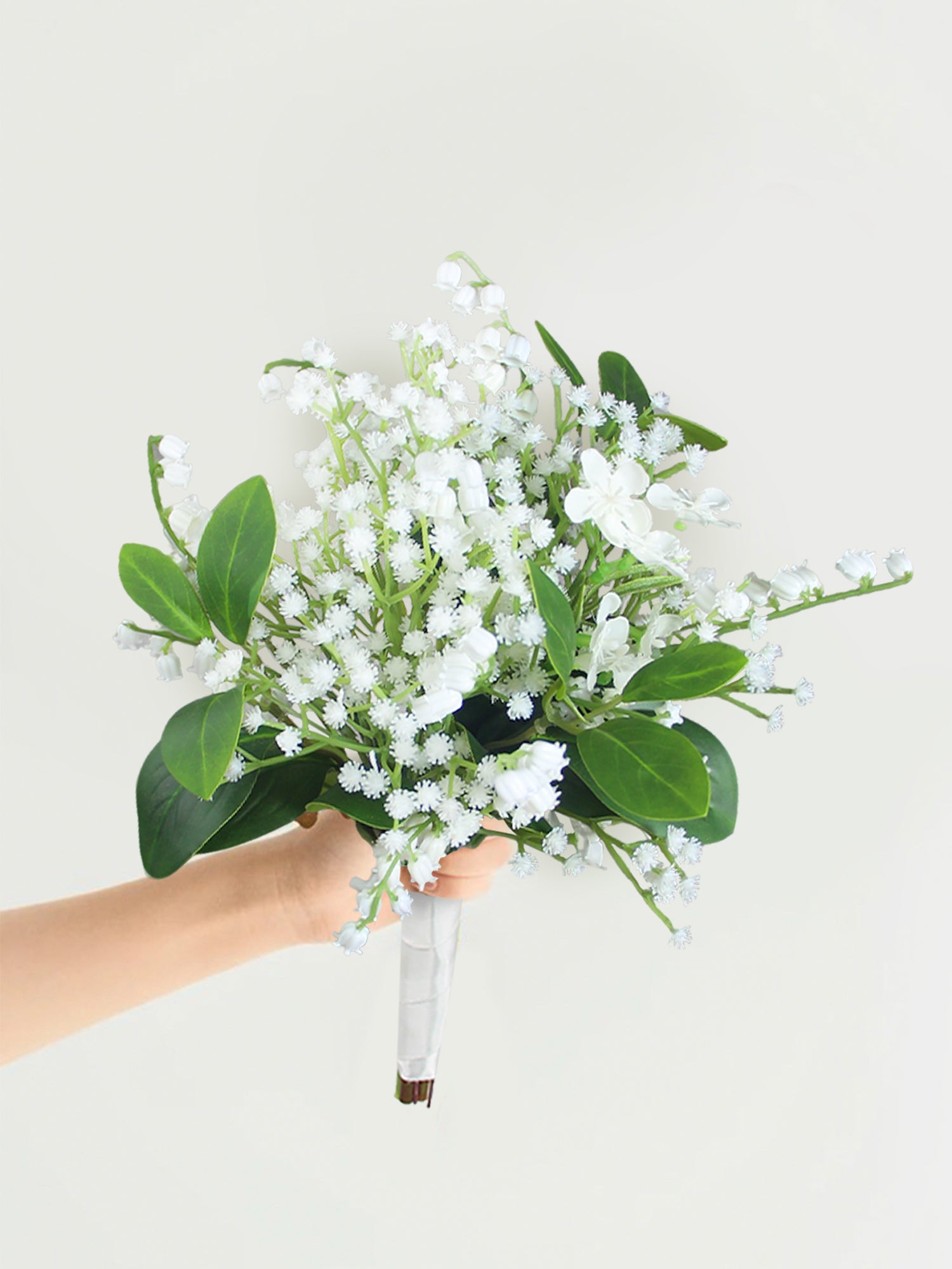 7.8 inch wide Baby's Breath Bridesmaid Bouquet - Rinlong Flower
