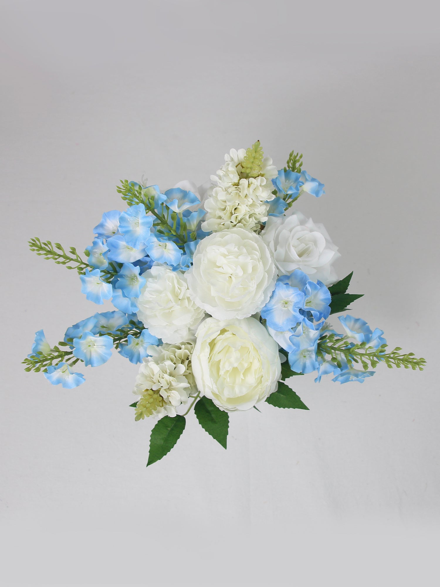 8.6 inch wide Baby Blue Delphinium Bridesmaid Bouquet