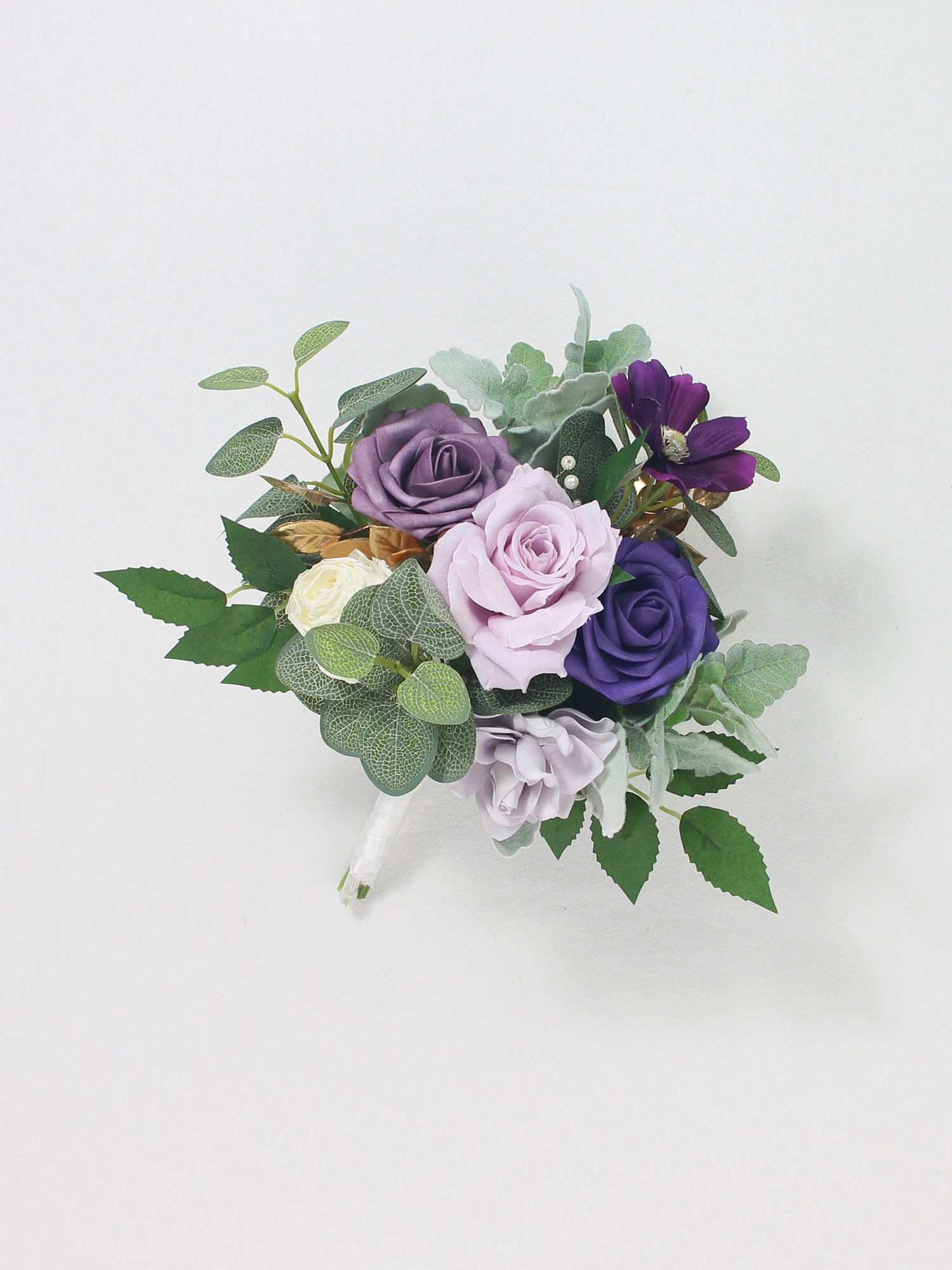 8.6 inch wide Purple Bridesmaid Bouquet