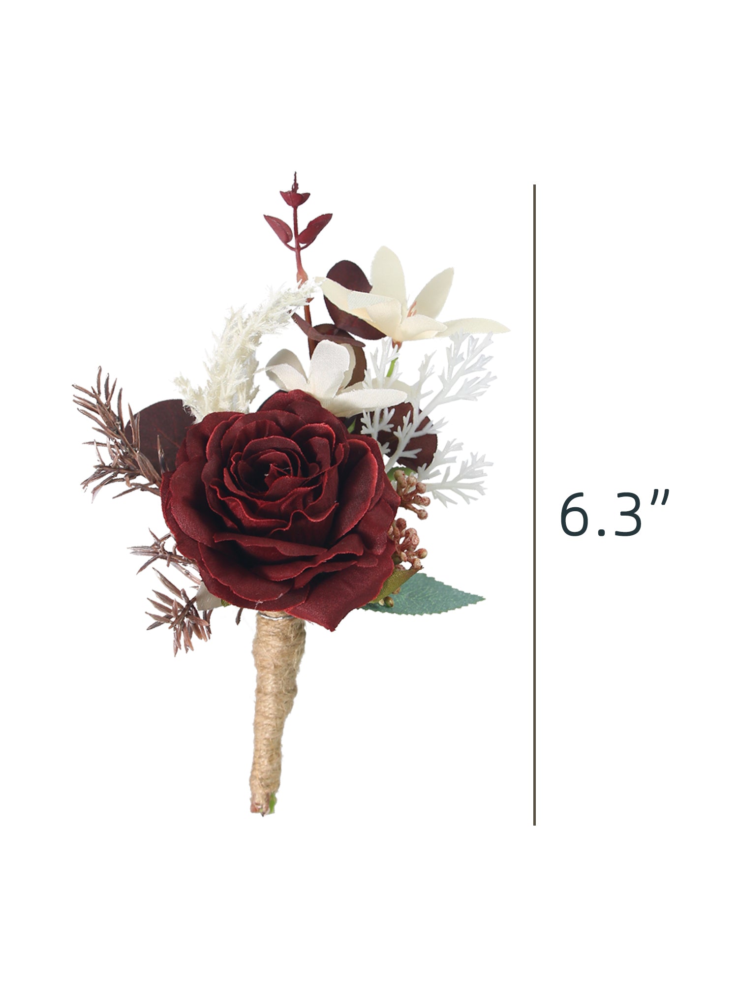 Boutonniere Burgundy & Beige