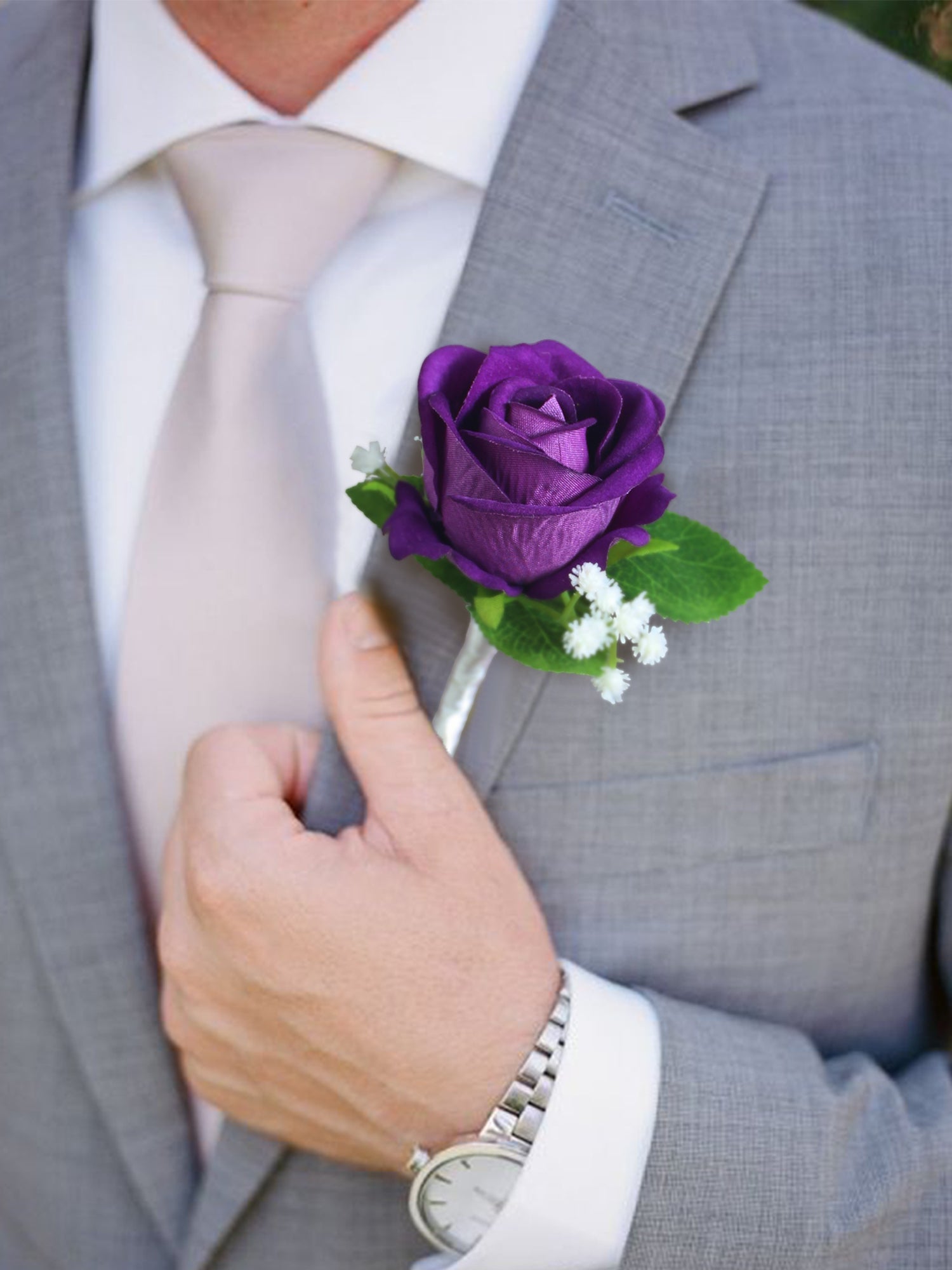 Dark Purple Boutonniere - Rinlong Flower