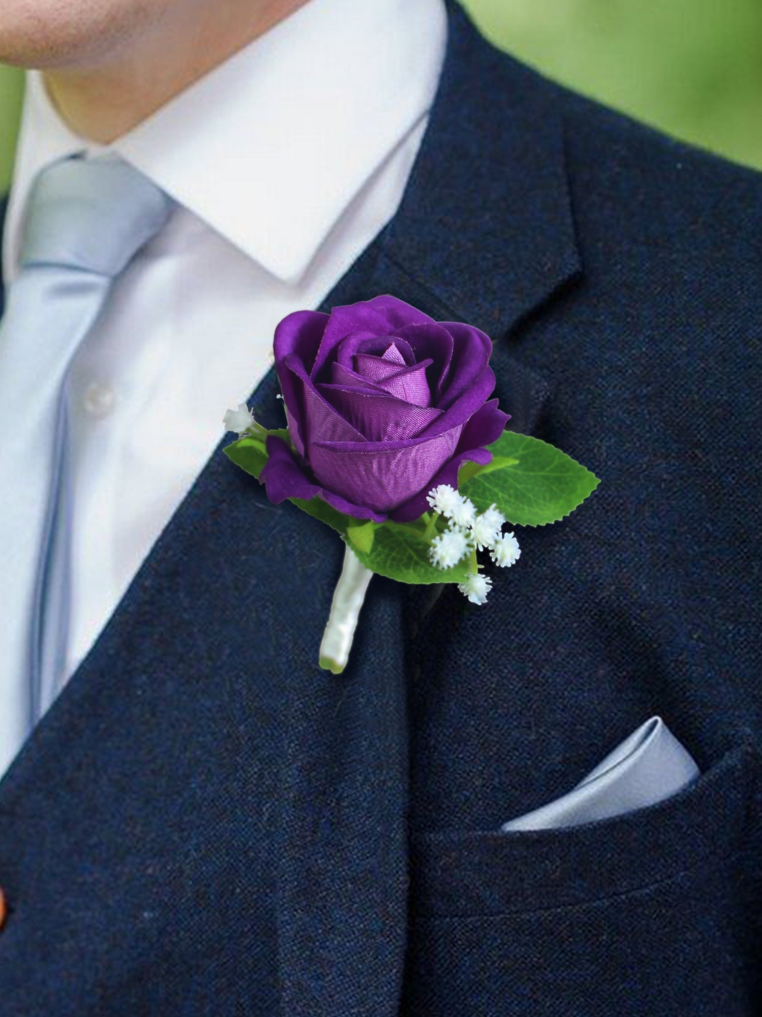 Dark Purple Boutonniere - Rinlong Flower