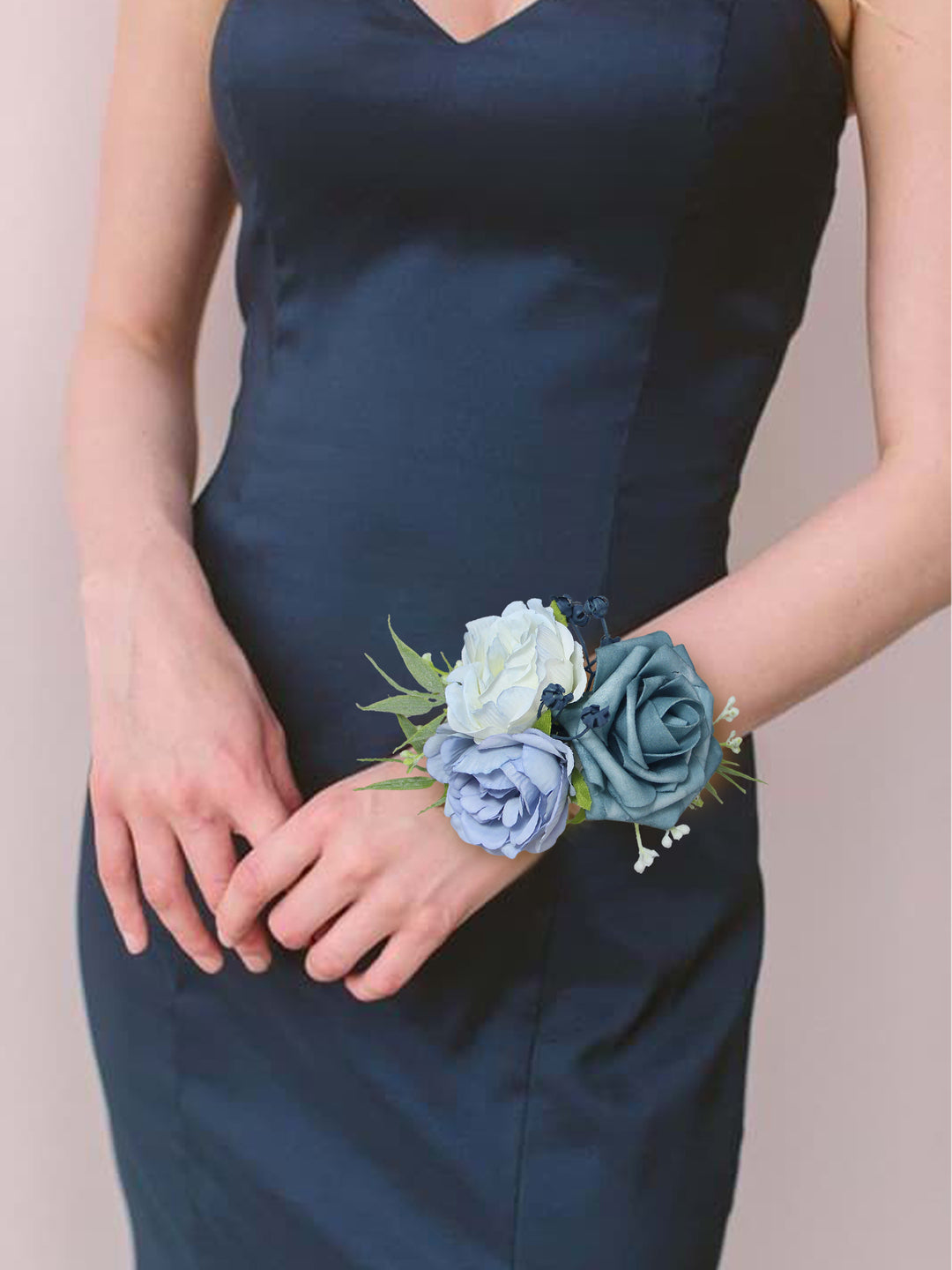 Dusty Blue Wrist Corsage - Rinlong Flower