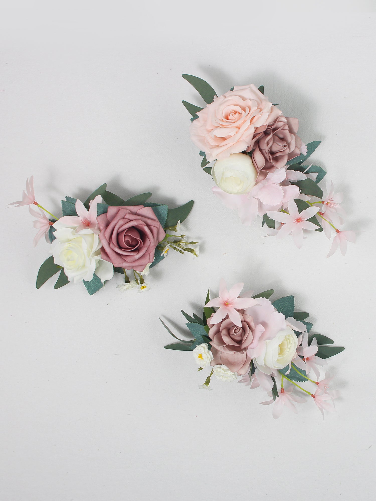 3Pcs Dusty Rose Cake Flowers