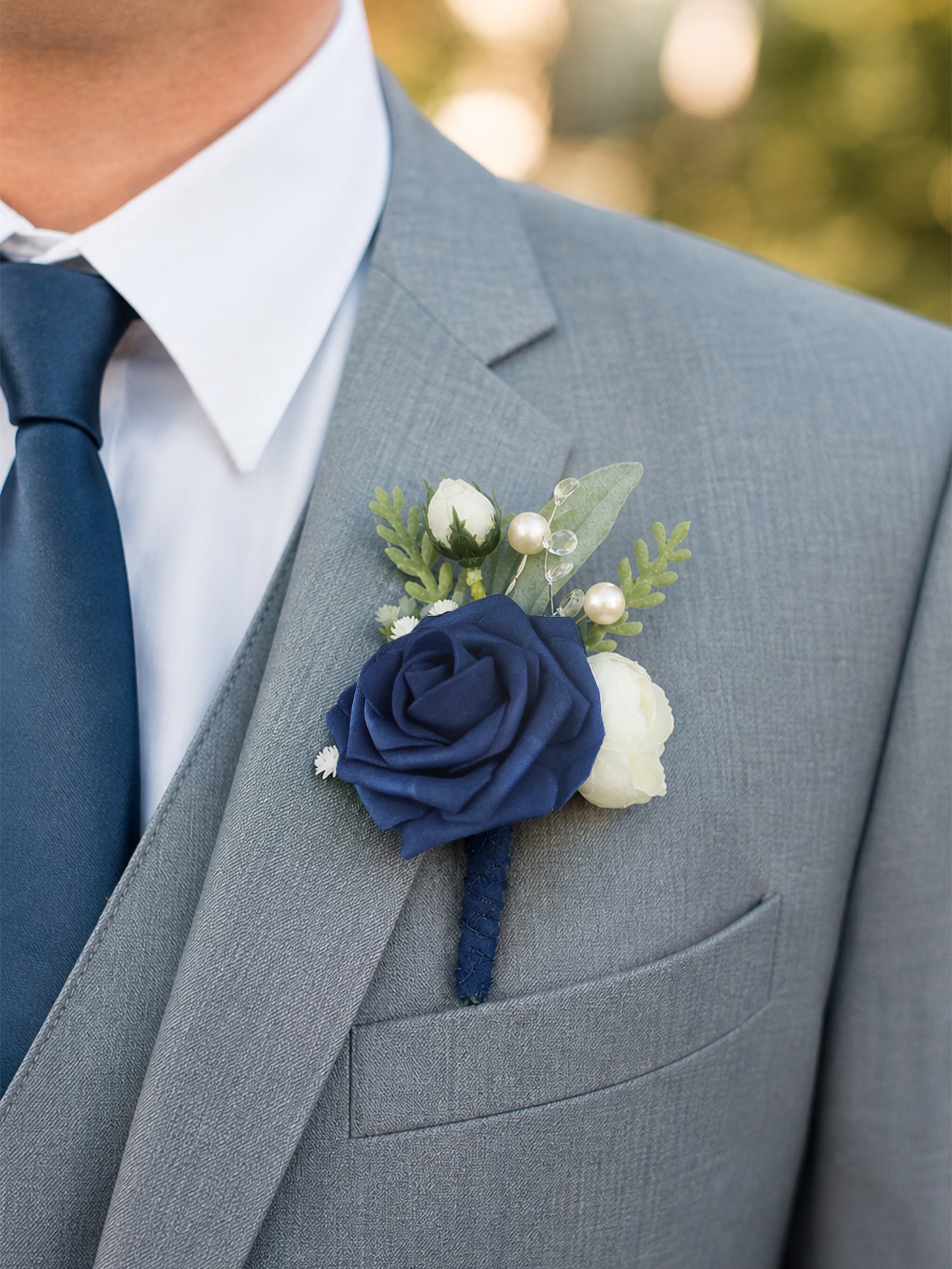 Boutonniere Navy Blue - Rinlong Flower