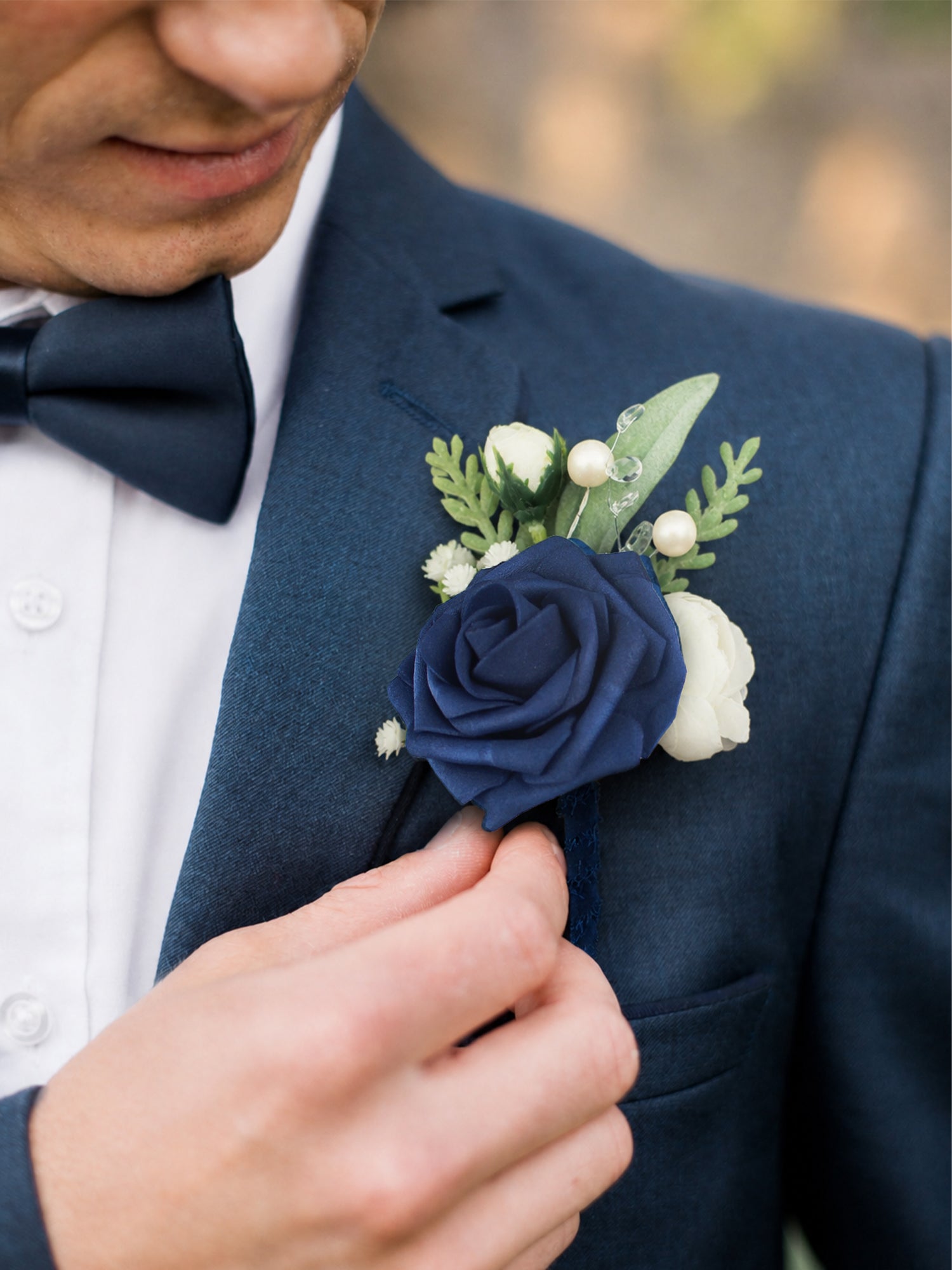 Corsage and Boutonniere Set Navy Blue - Rinlong Flower