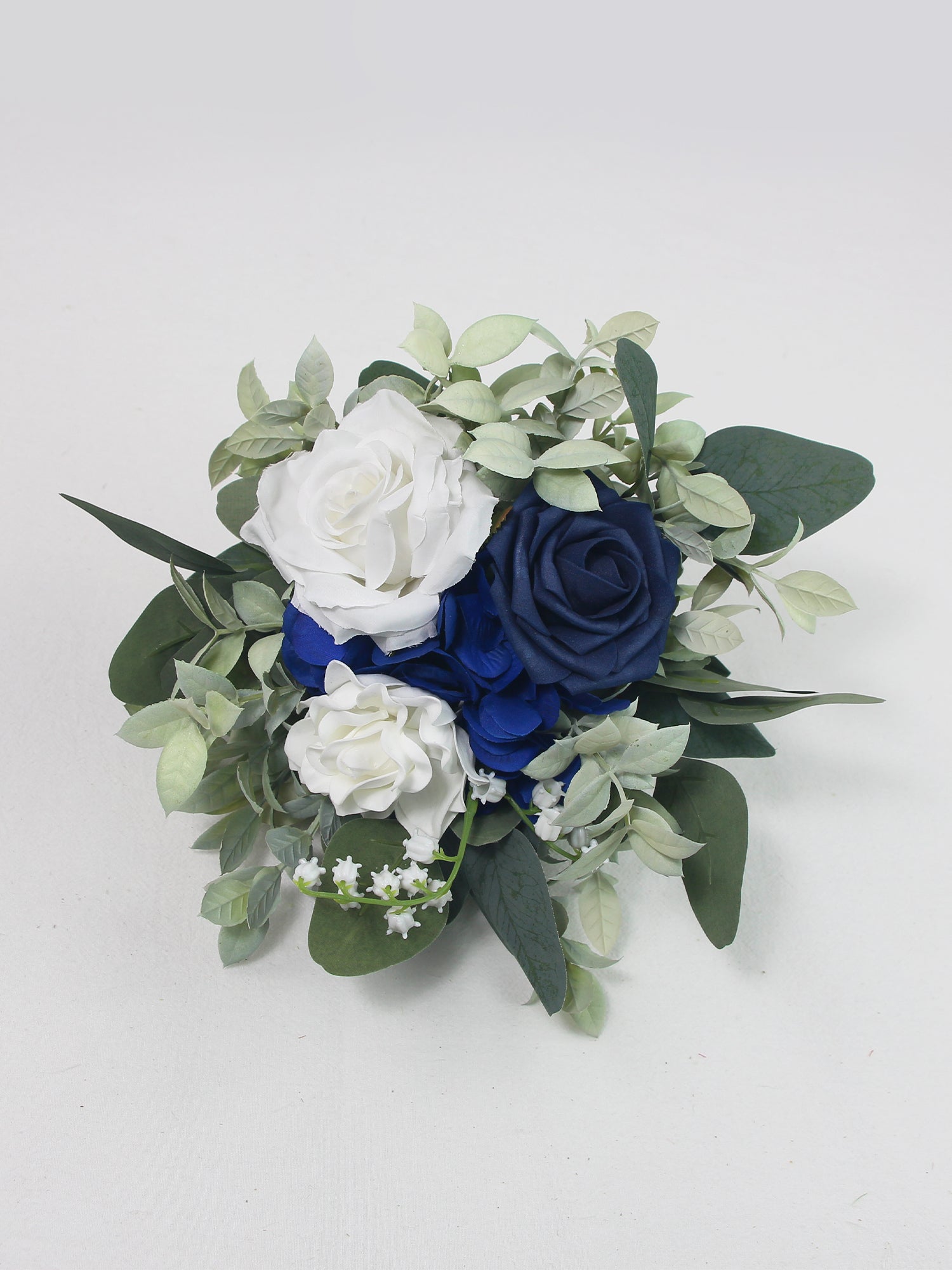 flowers with navy bridesmaid dresses Navy Blue Floral Prints Round Neck Sleeveless Long Bridesmaid Dresses AlineBridal