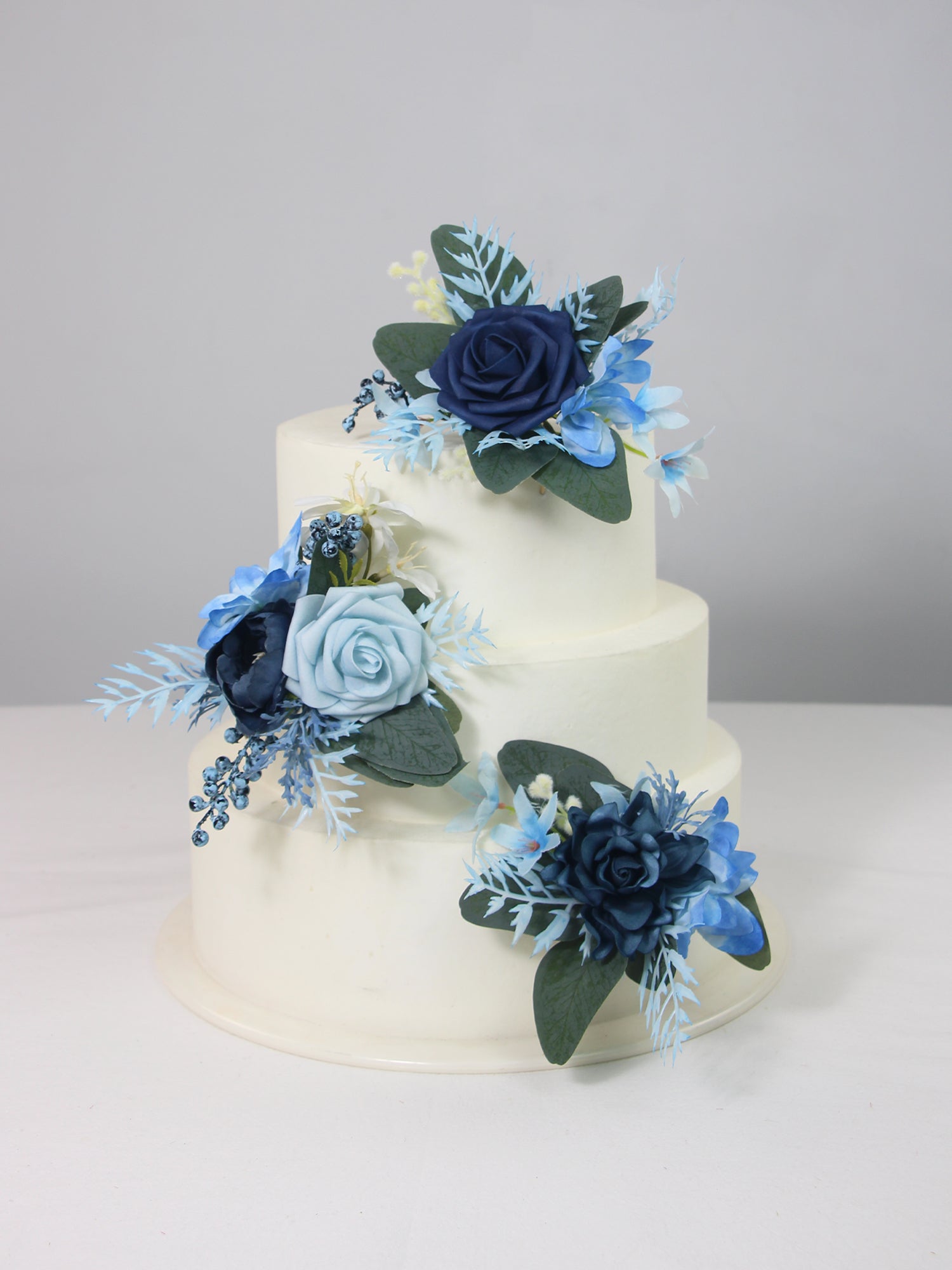3Pcs Navy Blue Cake Flowers