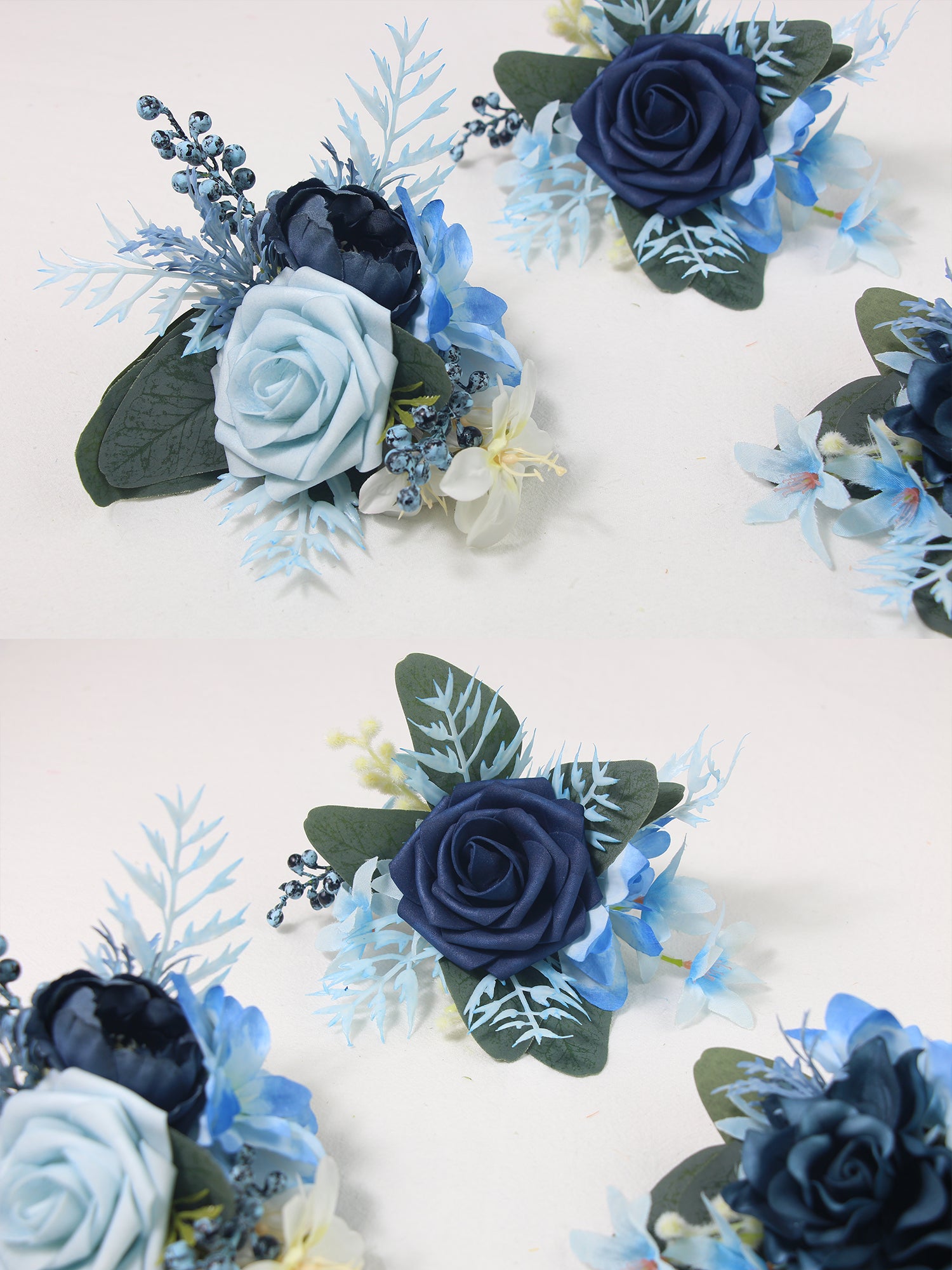 3Pcs Navy Blue Cake Flowers