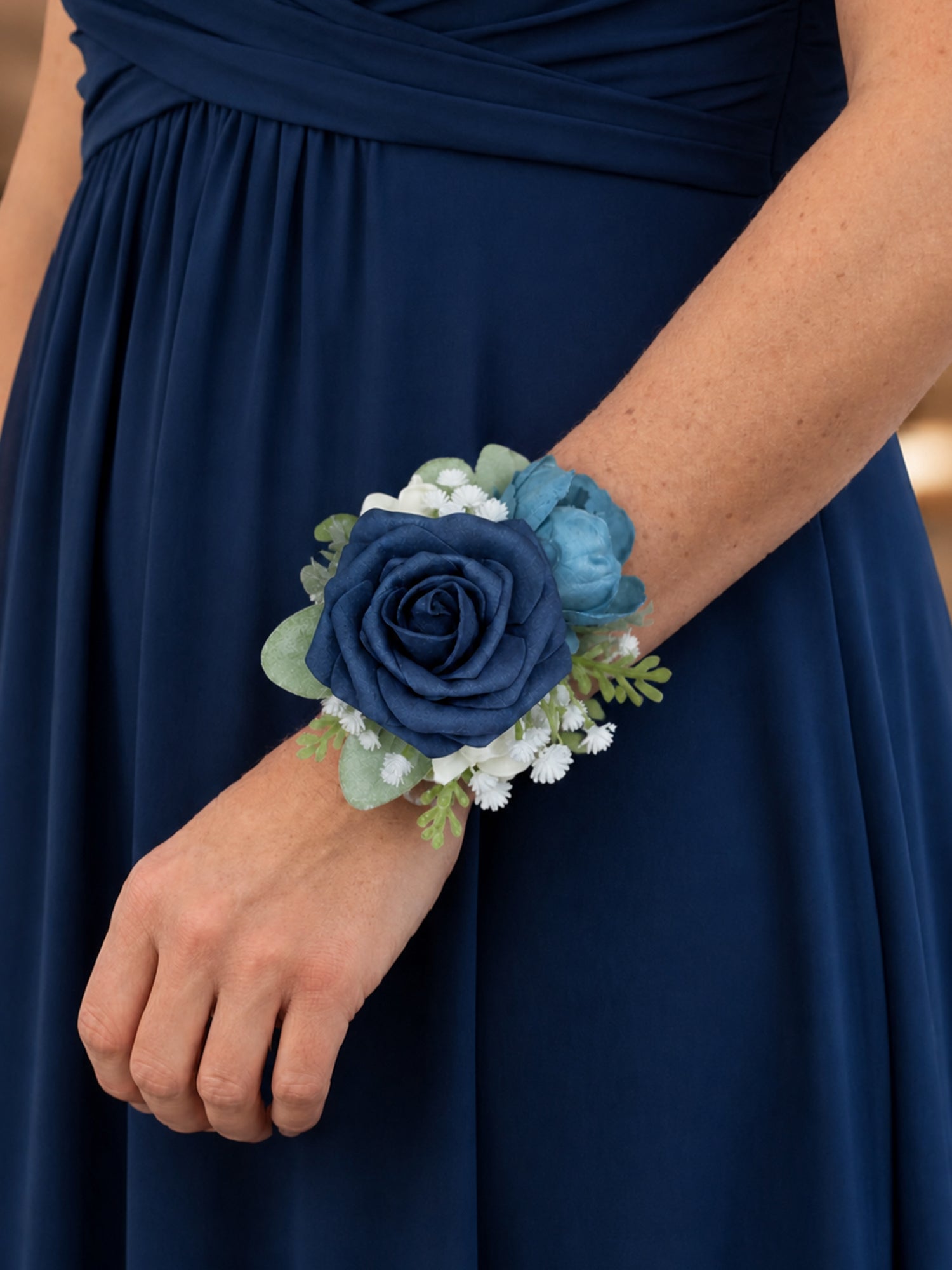 Navy Blue Wrist Corsage Navy Blue Wrist Corsage