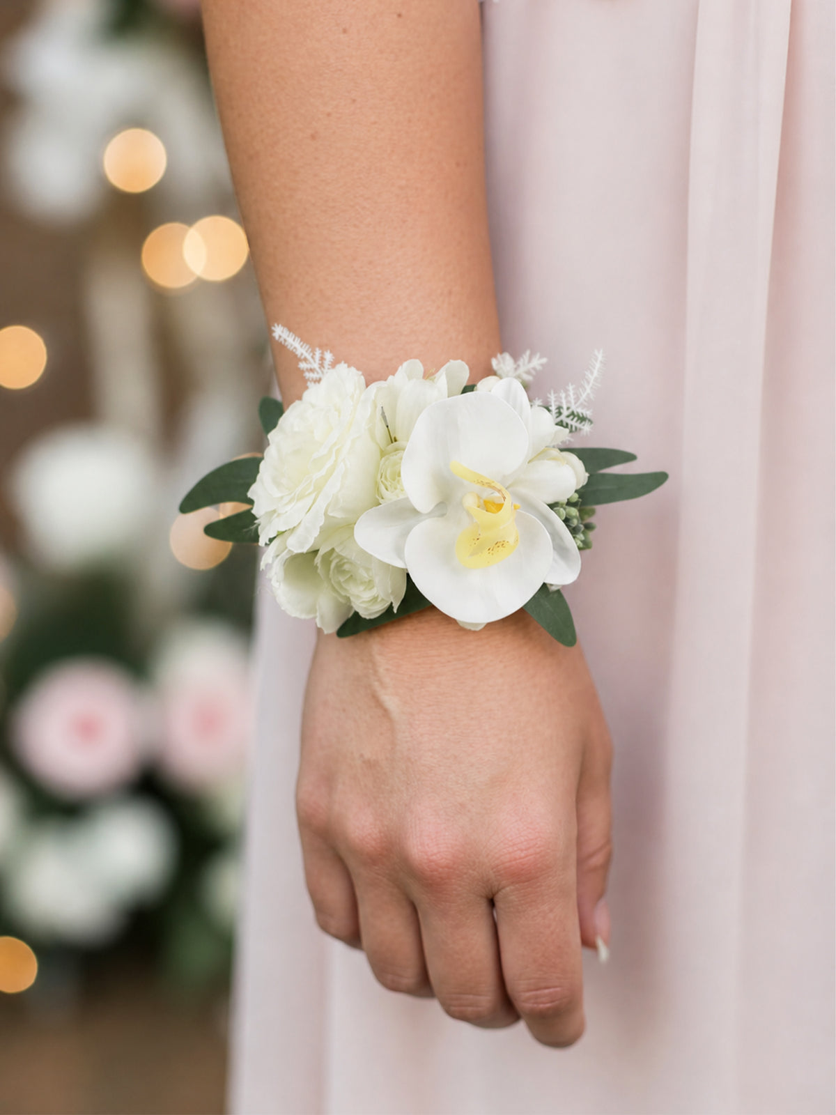 White Orchid Wrist Corsage - Rinlong Flower