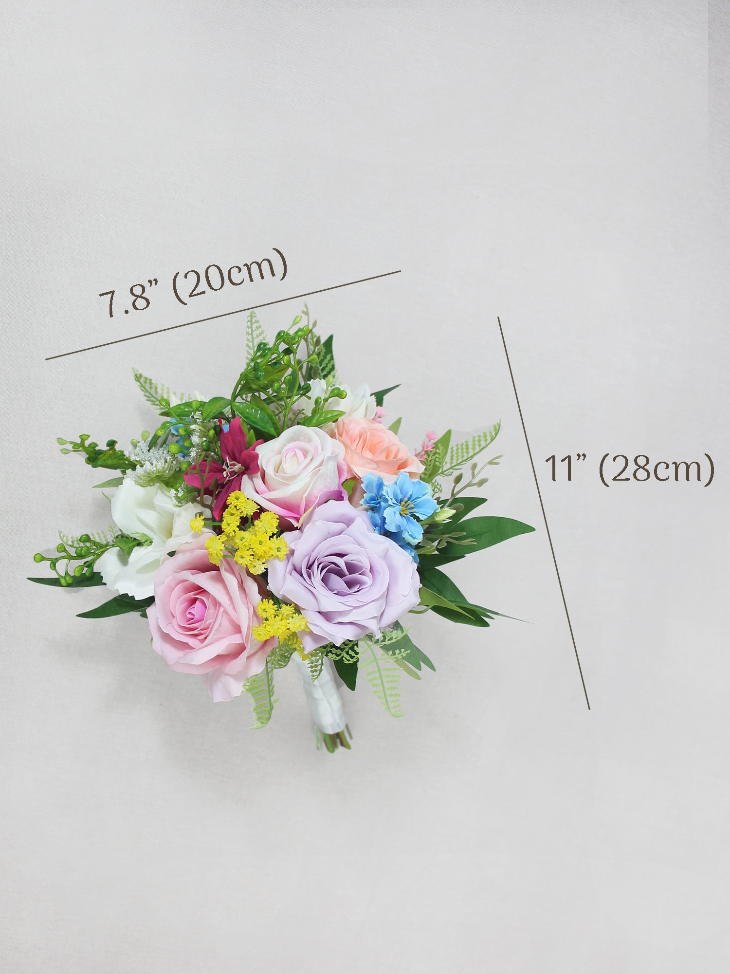 7.8 inch wide Spring Pastels Bridesmaid Bouquet - Rinlong Flower