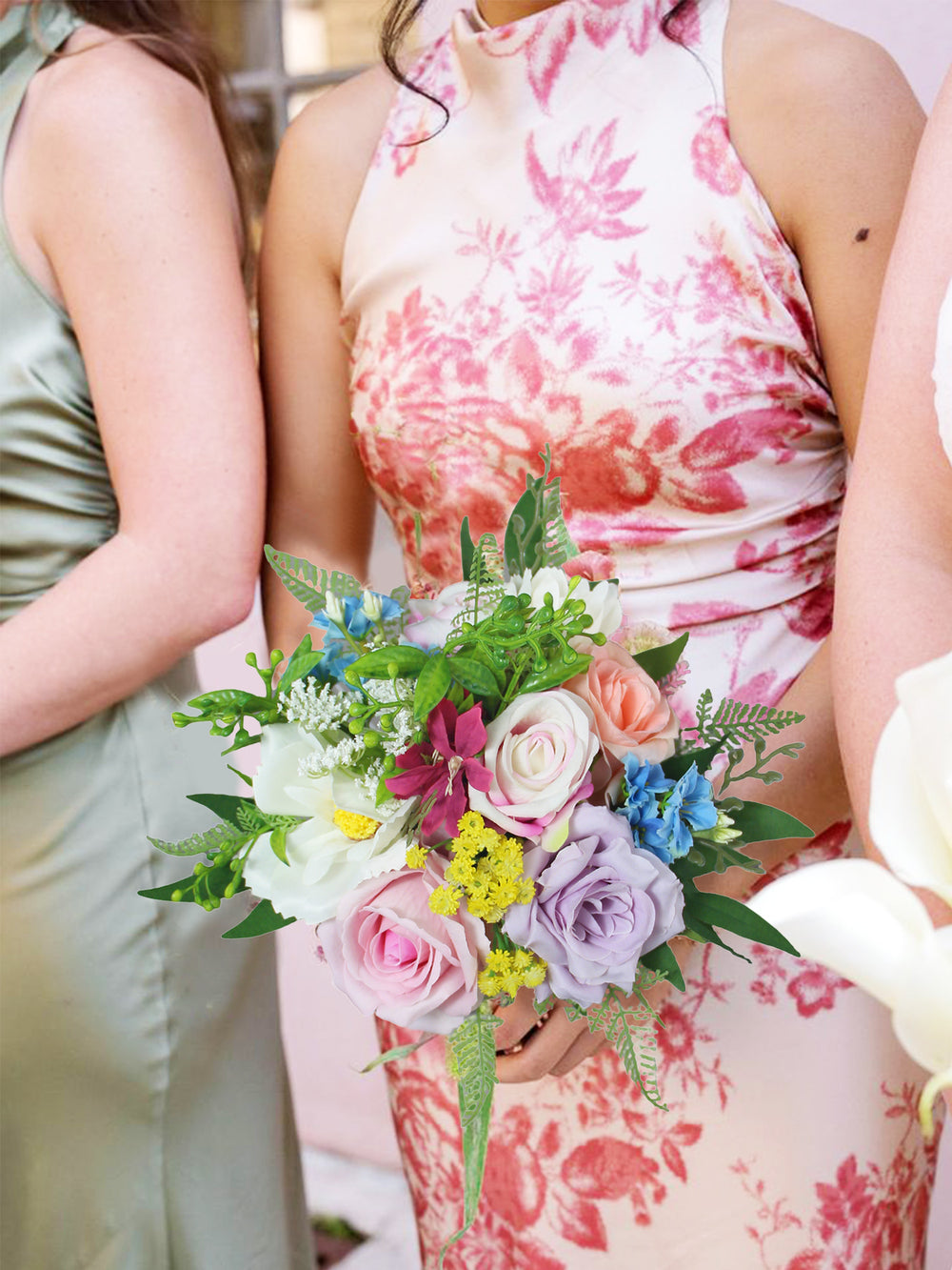 7.8 inch wide Spring Pastels Bridesmaid Bouquet - Rinlong Flower