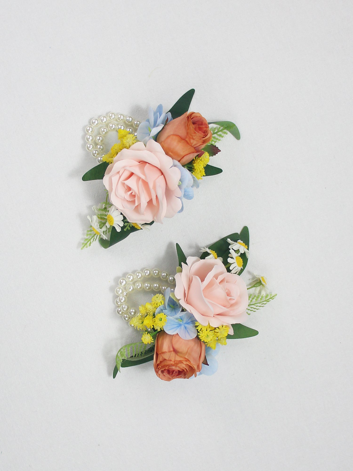 Spring Pastels Pink & Blue Wrist Corsage - Rinlong Flower
