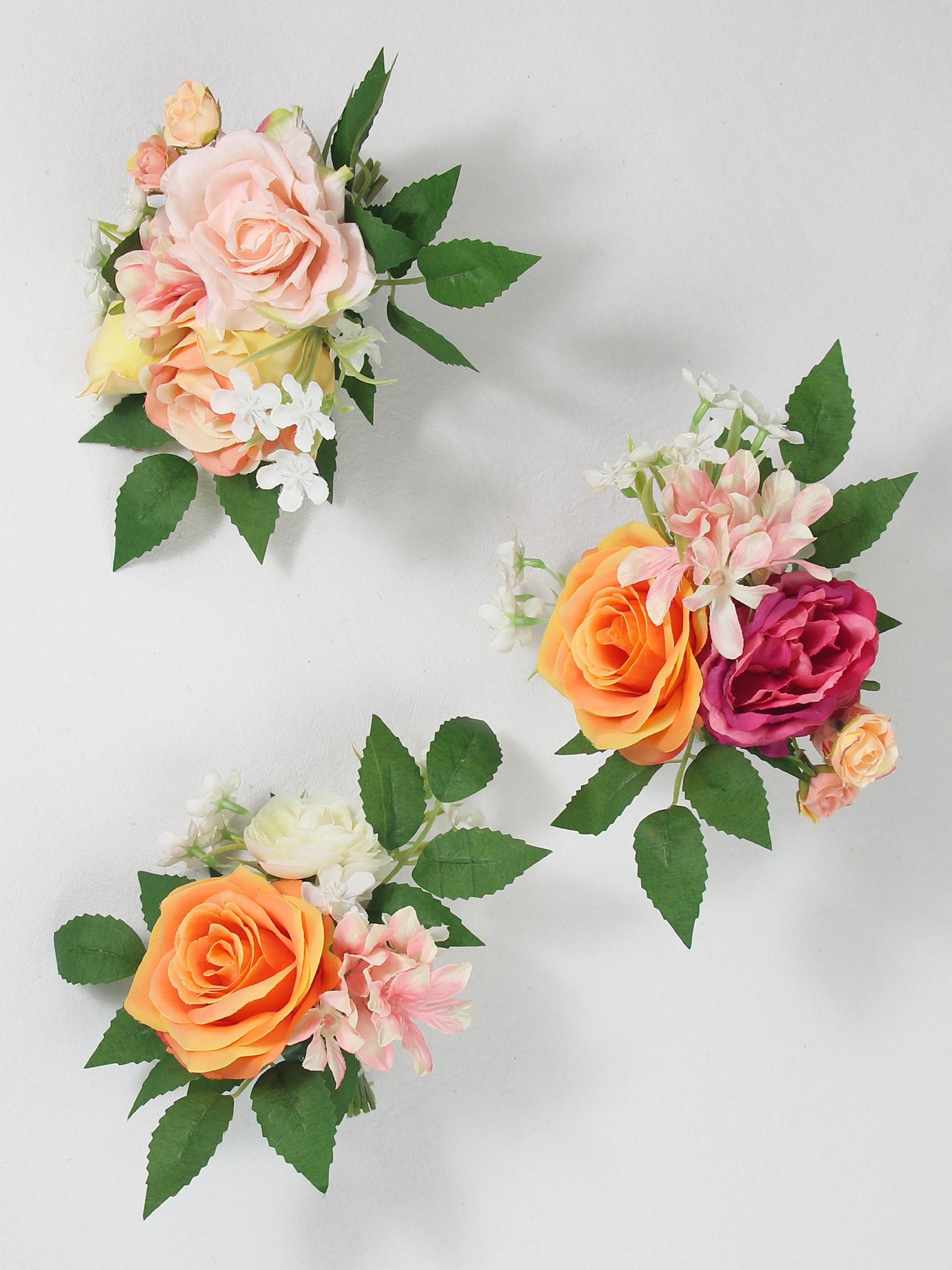 3Pcs Tropical Orange & Pink Cake Flowers