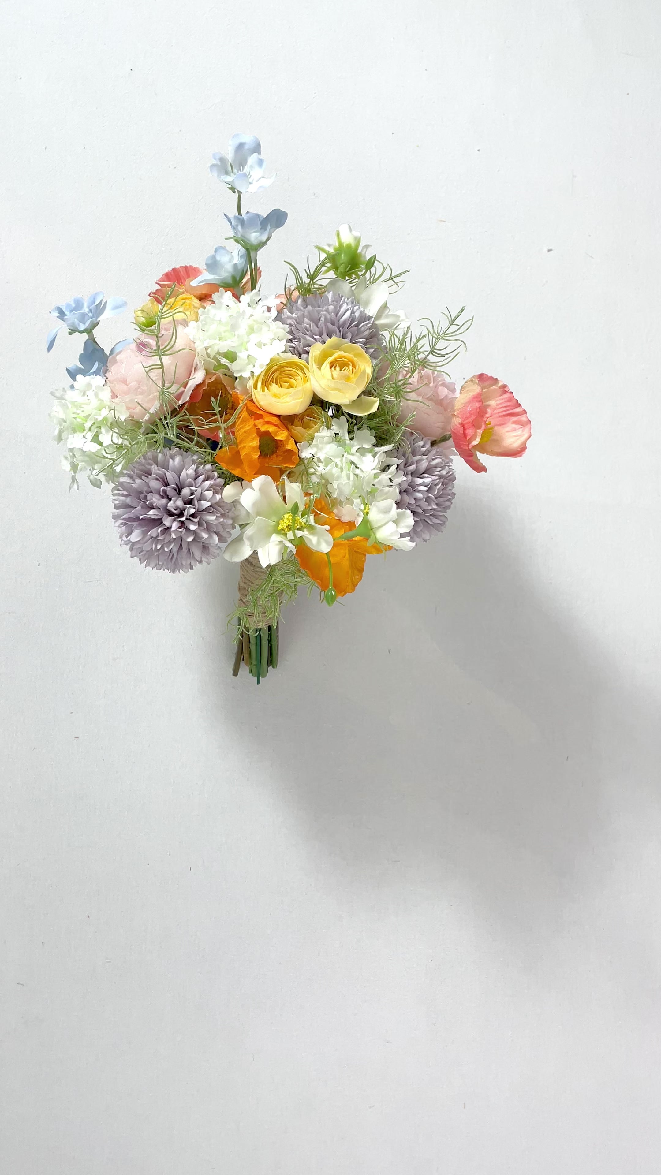 8.2 inch wide Spring Pastels Bridesmaid Bouquet