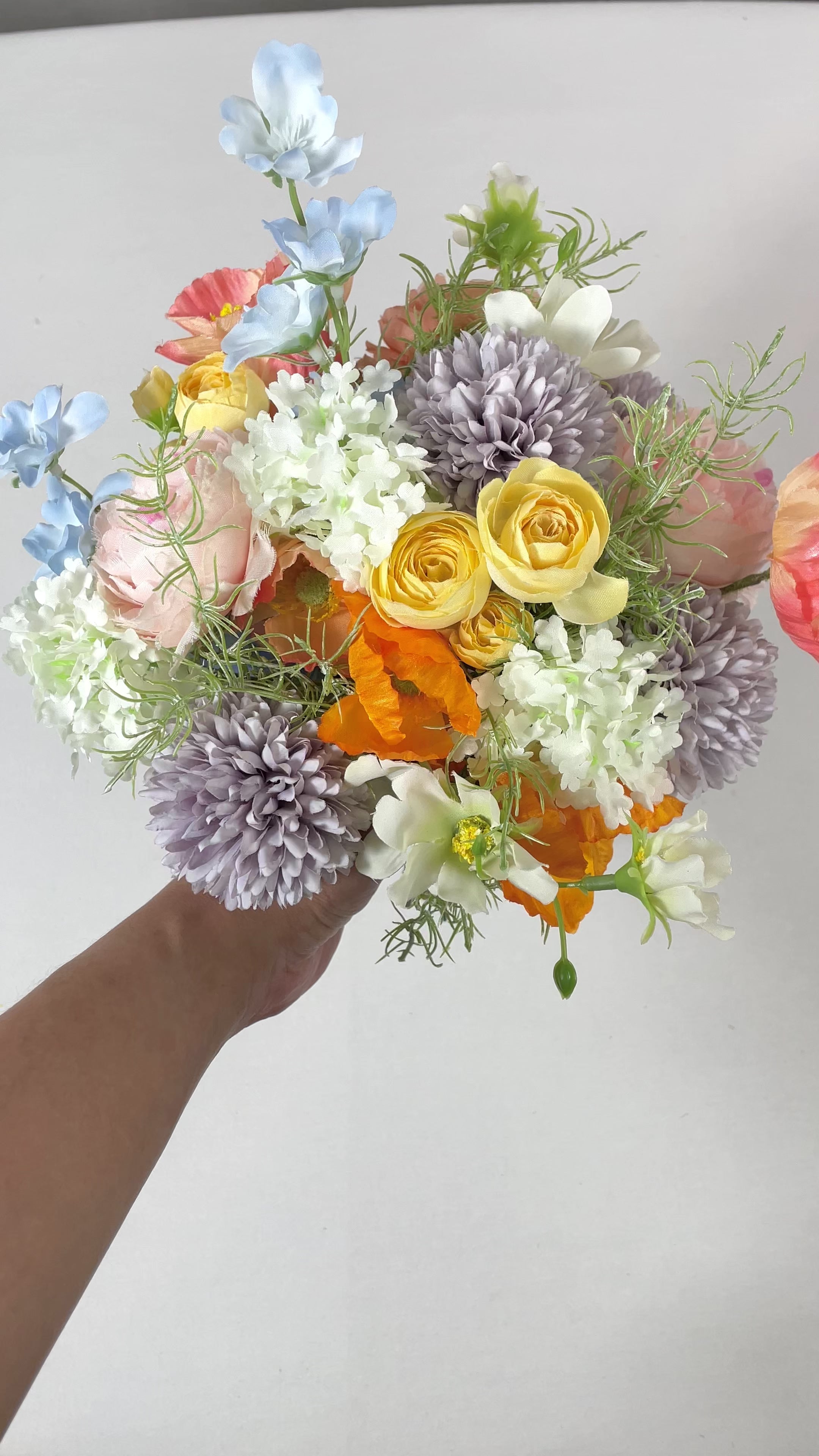 8.2 inch wide Spring Pastels Bridesmaid Bouquet