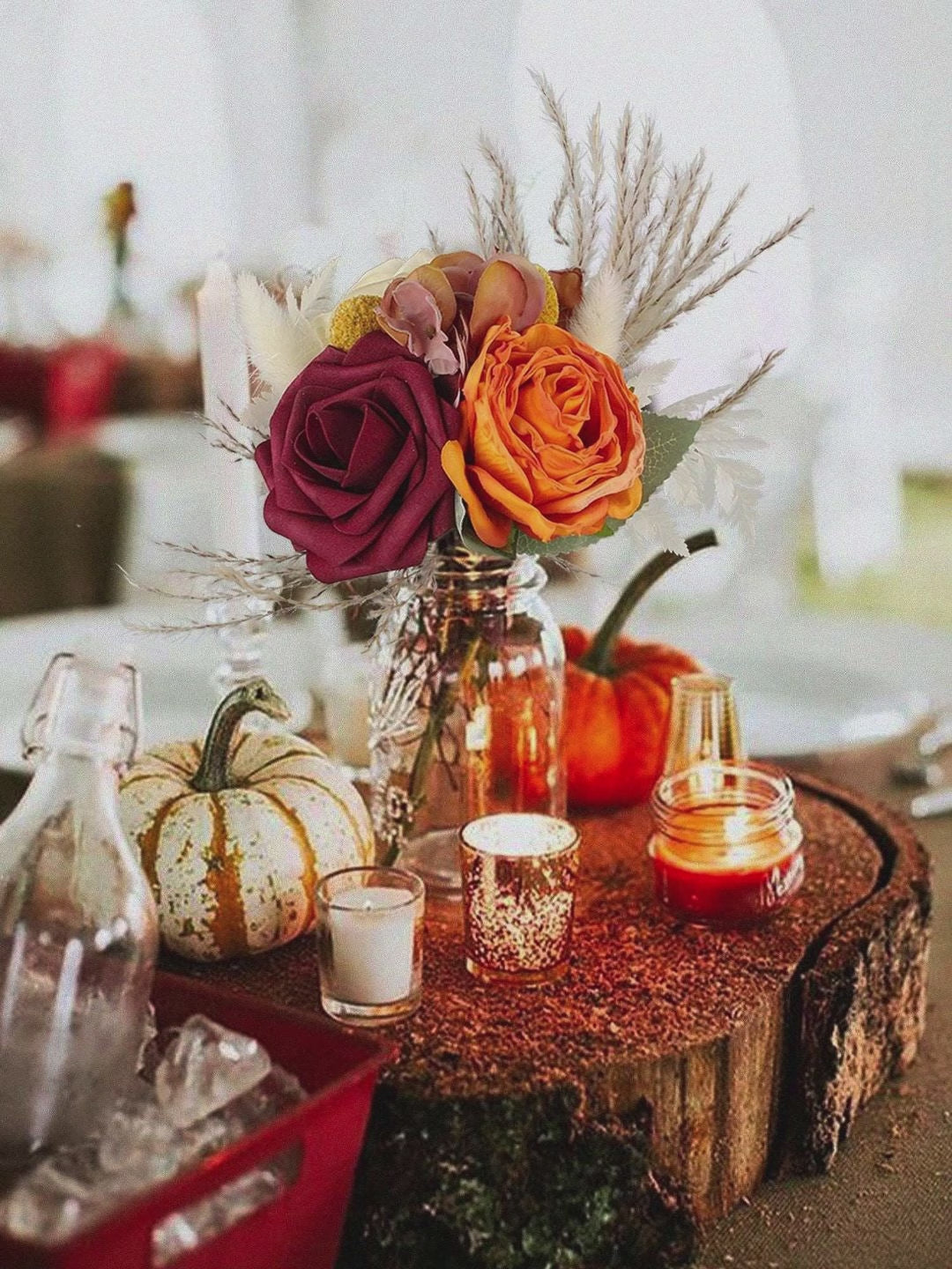 6Pcs Assorted Terracotta Beige Flower Centerpieces