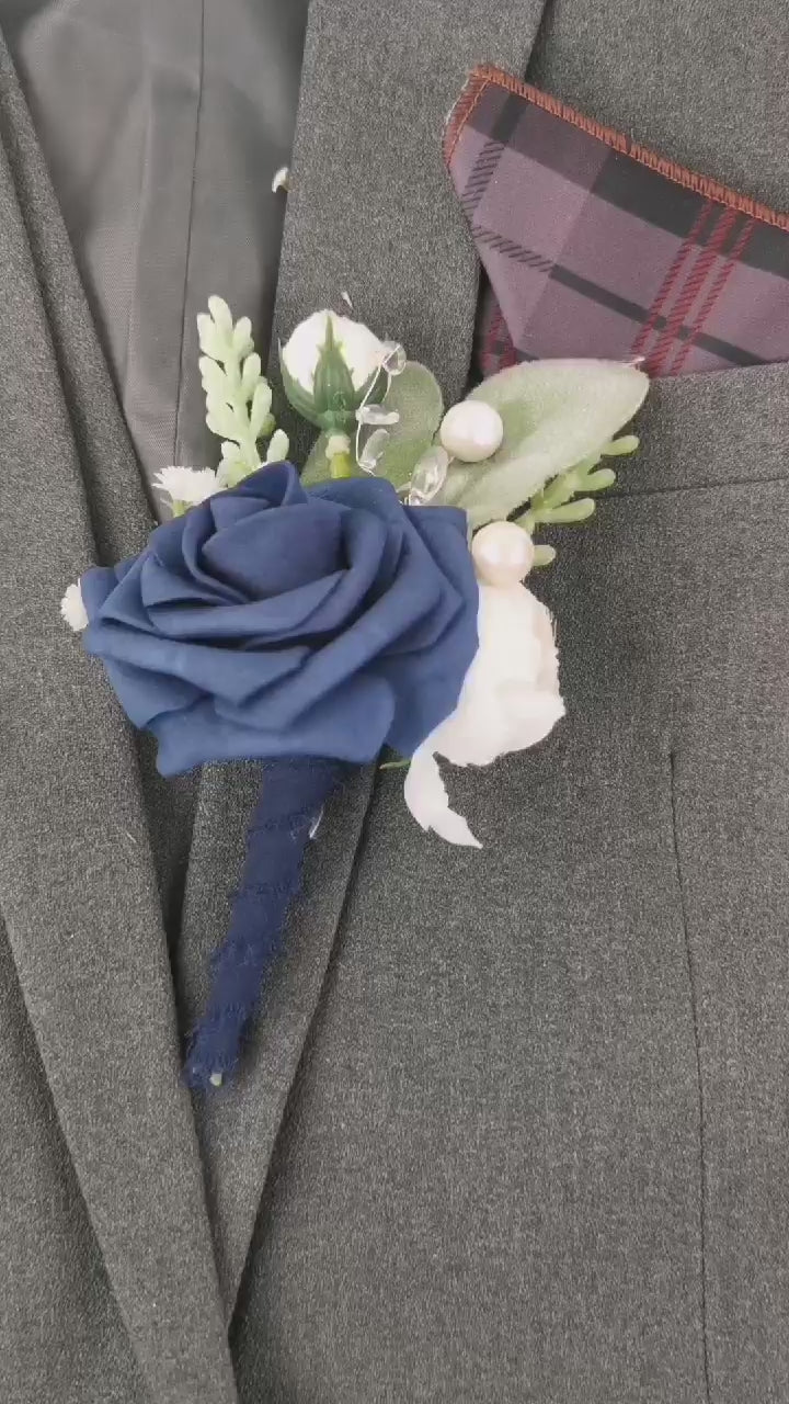 Boutonniere Navy Blue