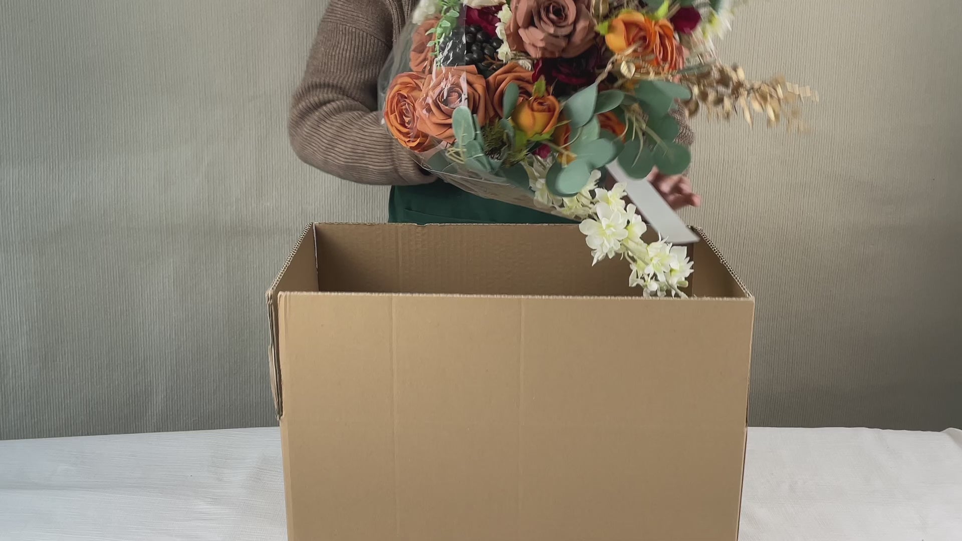 19.6 inch wide Terracotta Freeform Bridal Bouquet